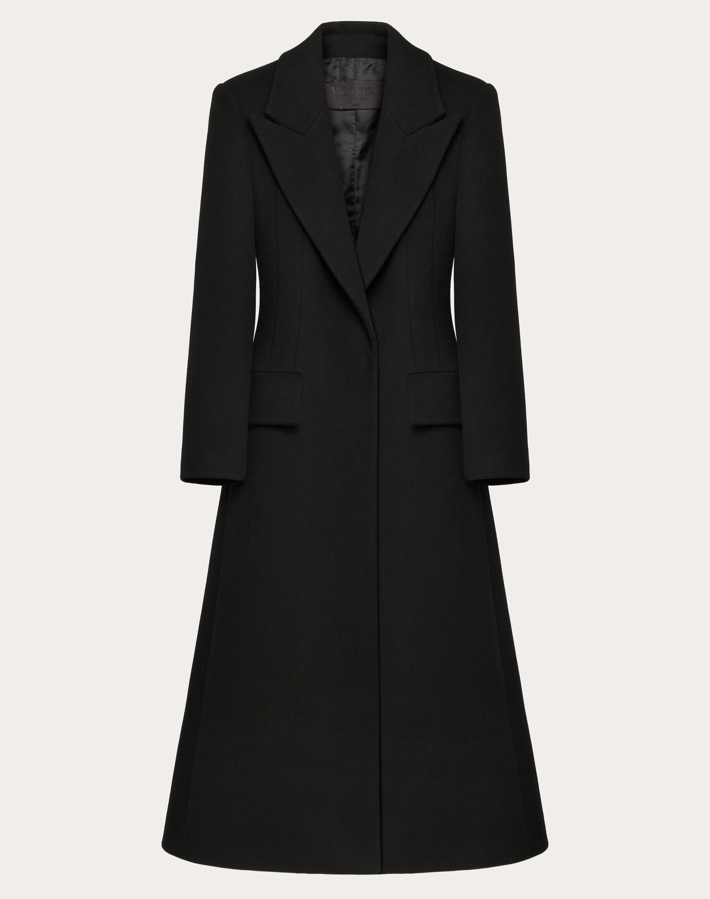 Valentino Virgin Wool Coat In Black