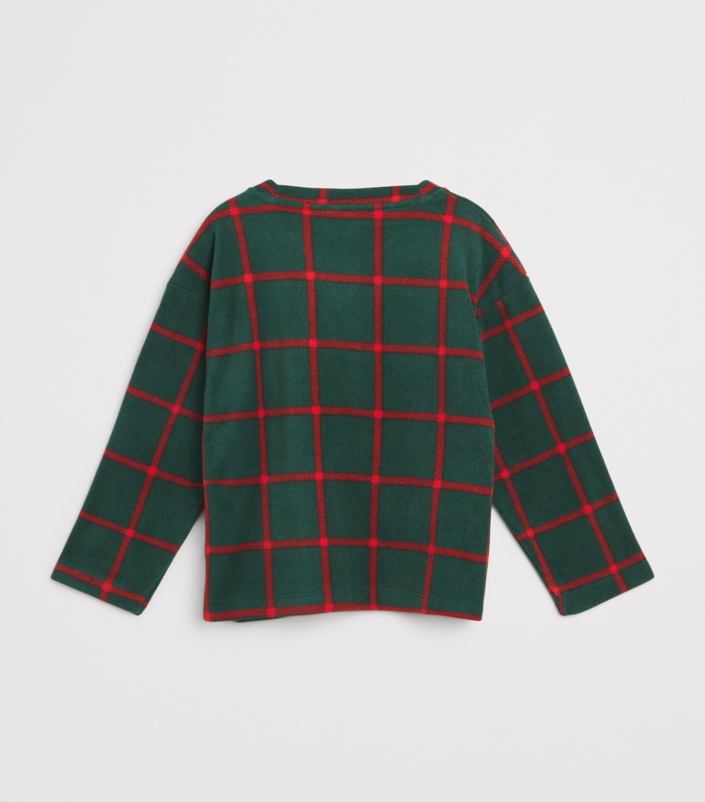 Mini Rodini Fleece Plaid Long-Sleeve Top (3-11 Years) Green Image 2