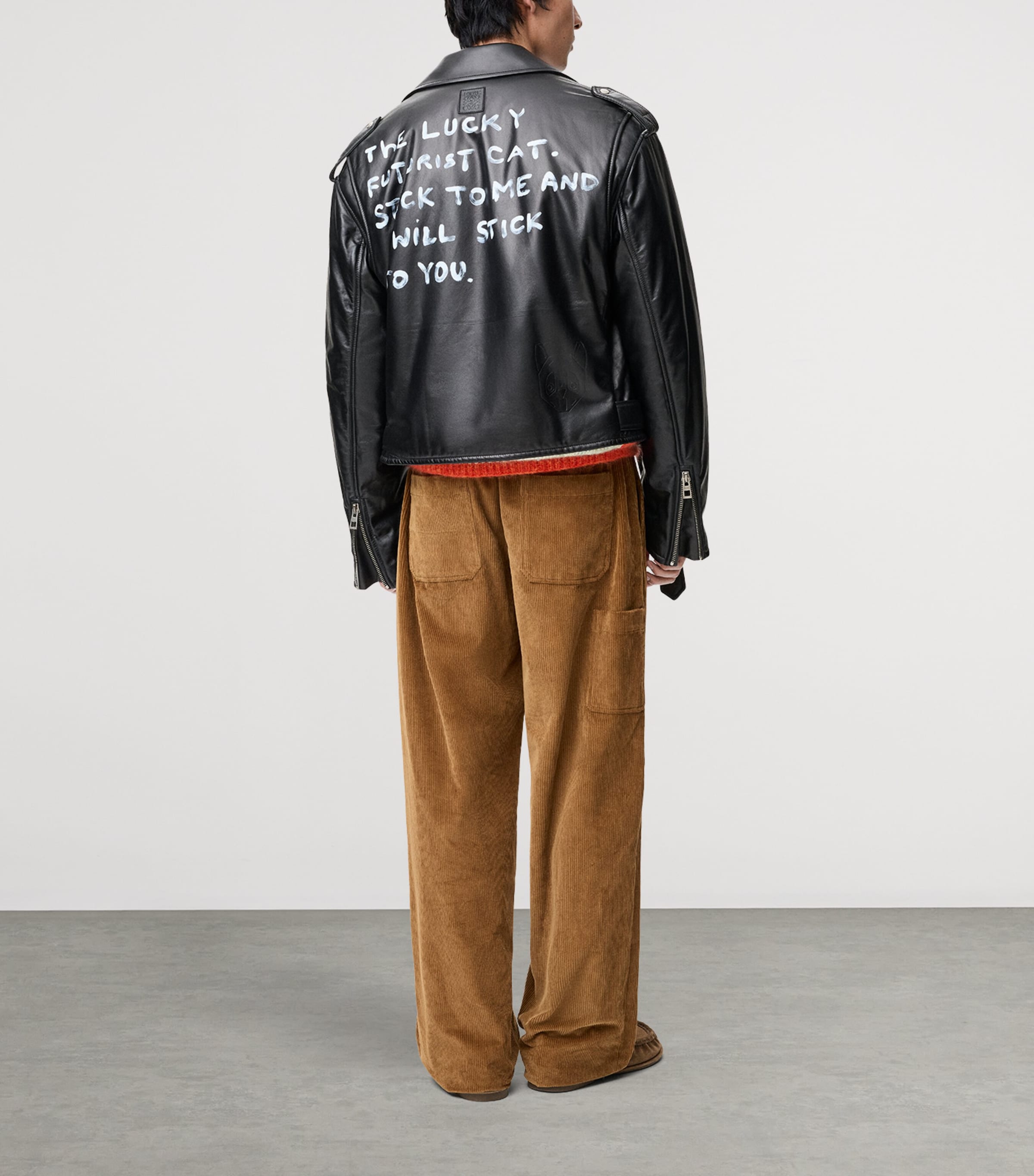 Quote Leather Biker Jacket BLACK Image 4