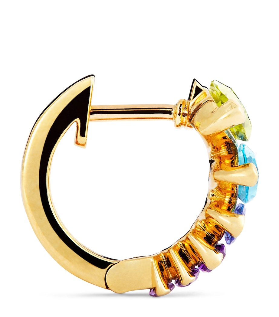 Yellow Gold, Peridot, Topaz and Amethyst Arashi Huggie Hoops YELLOW GOLD Image 4