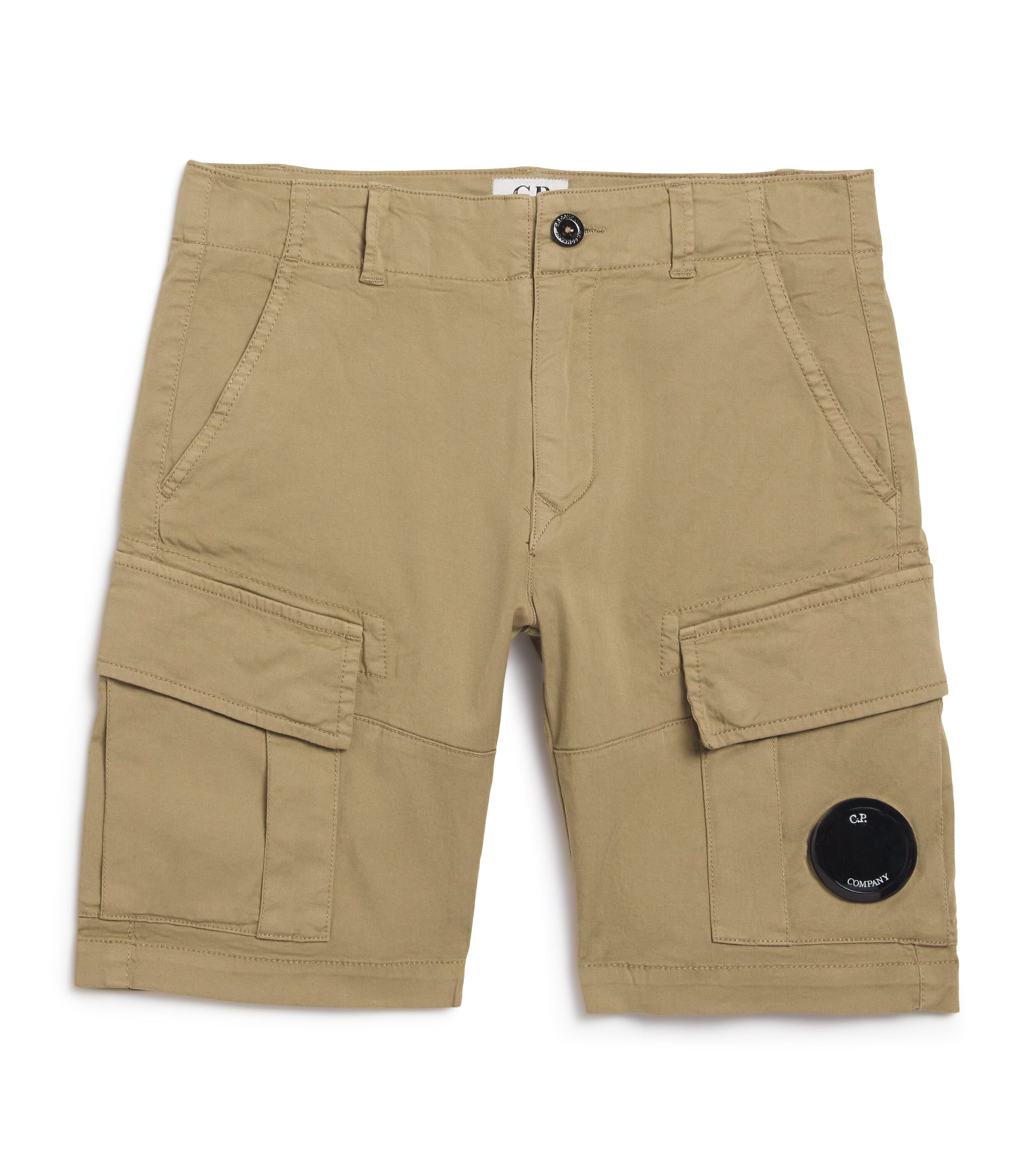 Shop C.p. Company Cotton Cargo Shorts In Beige