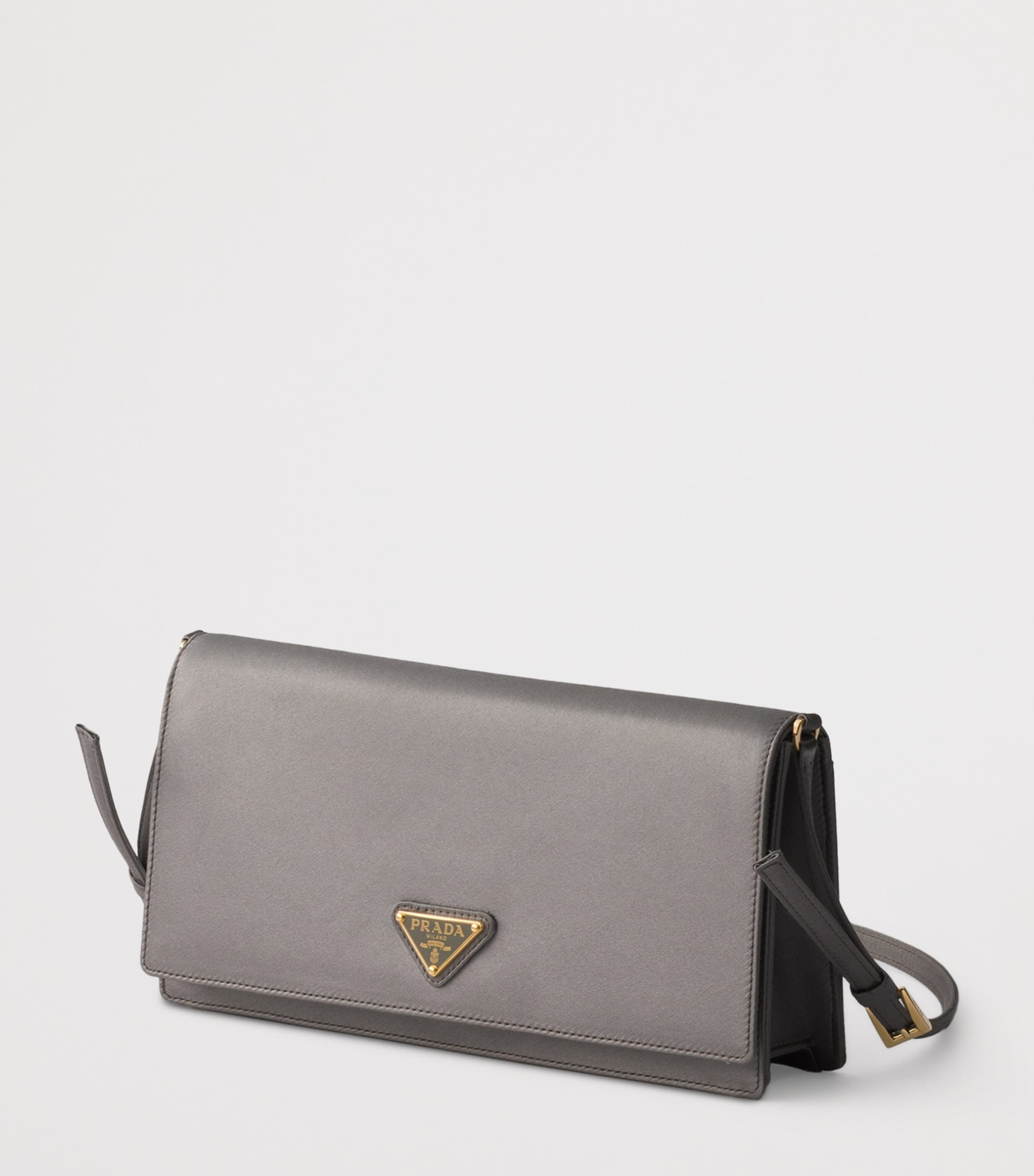 Prada Mini Satin Shoulder Bag Grey Image 2