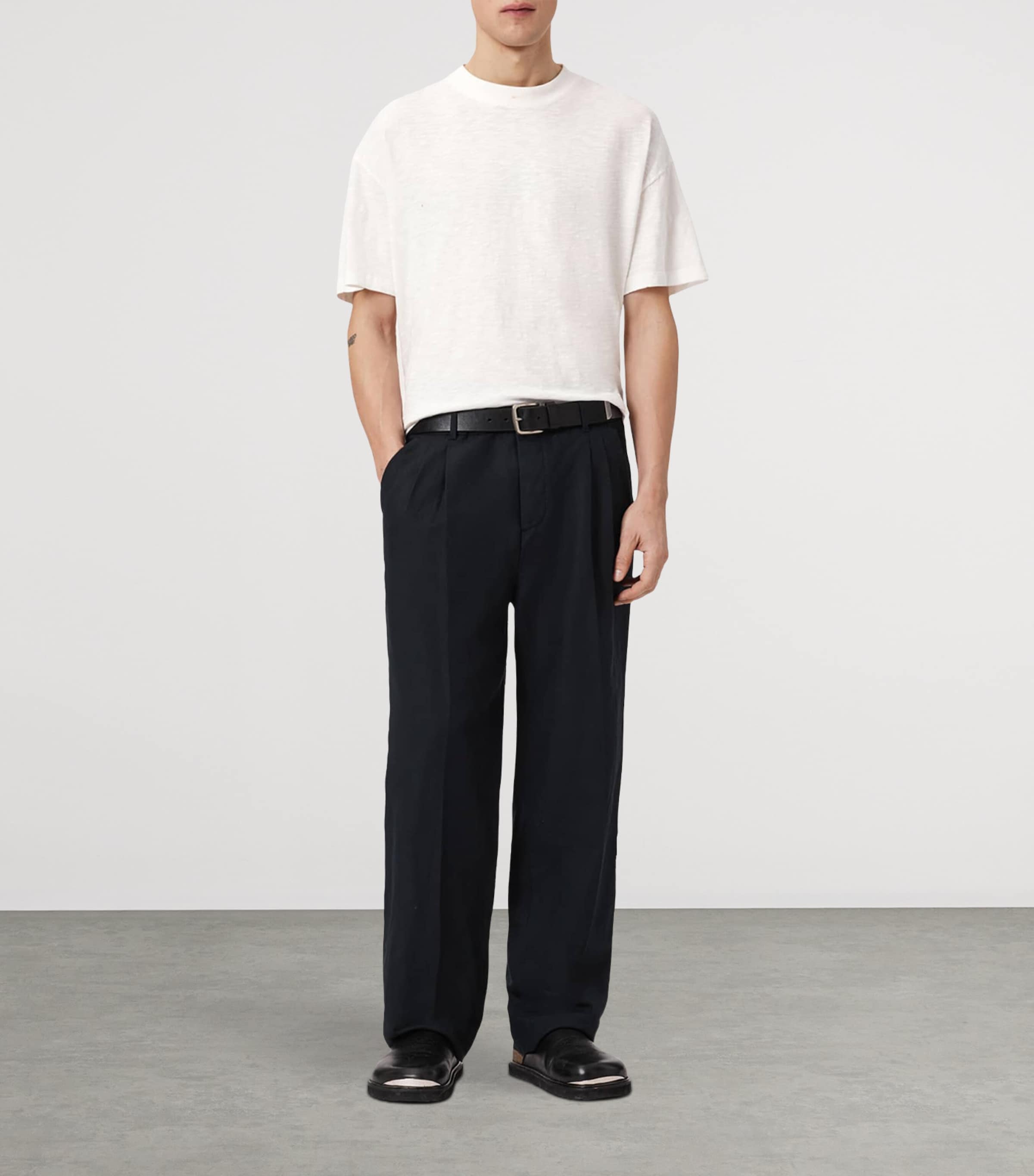 AllSaints Mens Organic Cotton Casper T-Shirt Chalk White Image 2