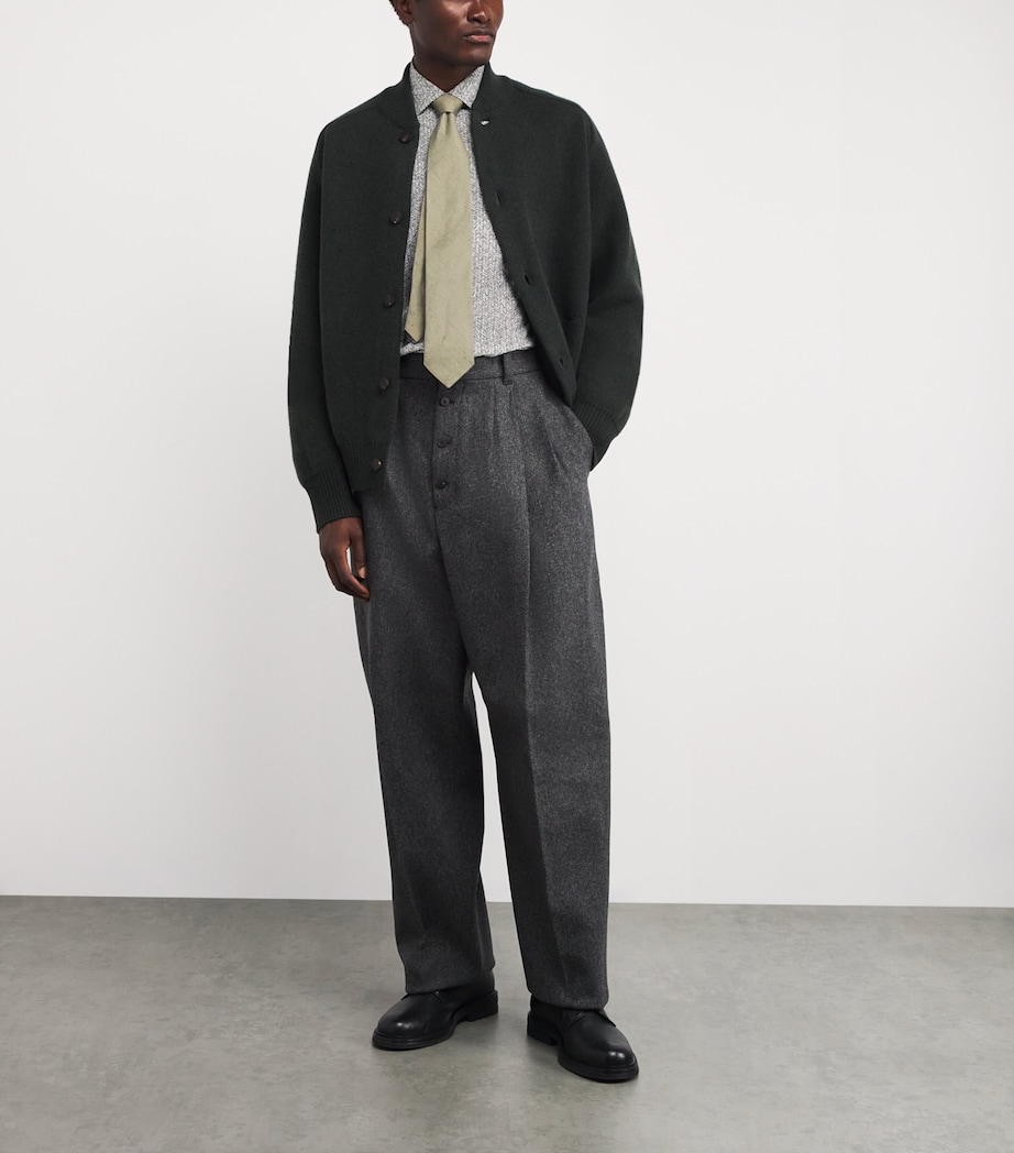 Cotton Chevron Print Tailored Fit Shirt 01_WHITE Image 2