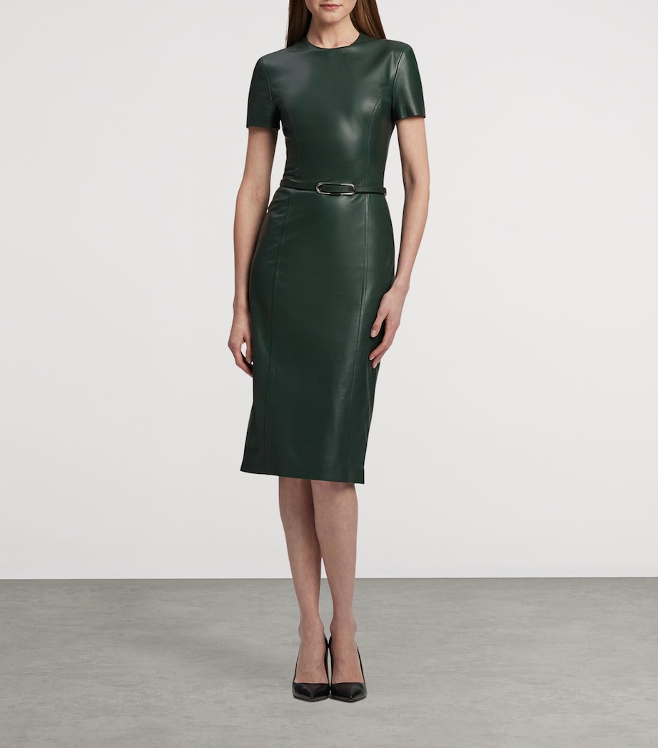 Leather Oval-Buckle Belt REGENT GREEN Image 3