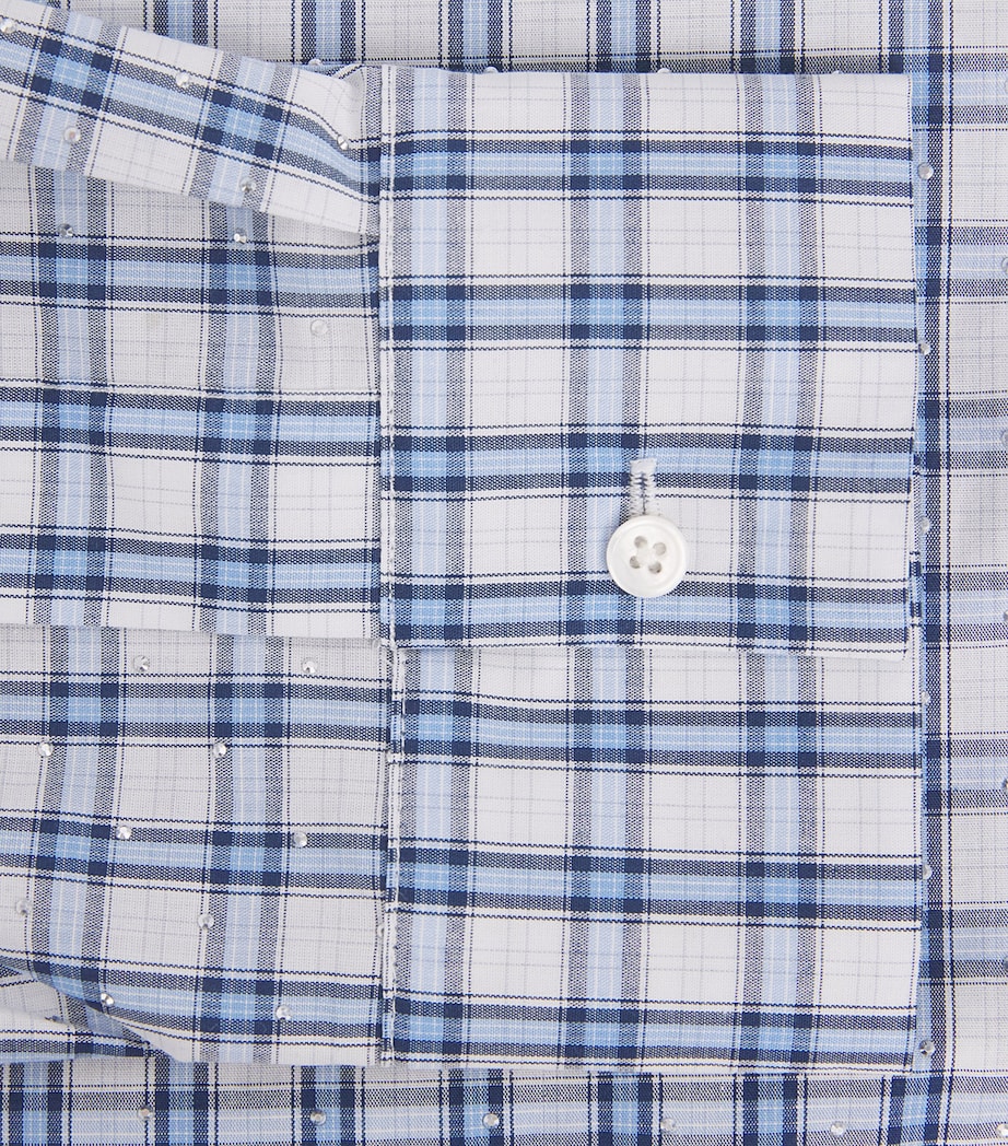 Maje Womens Embellished Check Shirt Blue Check Print Image 6