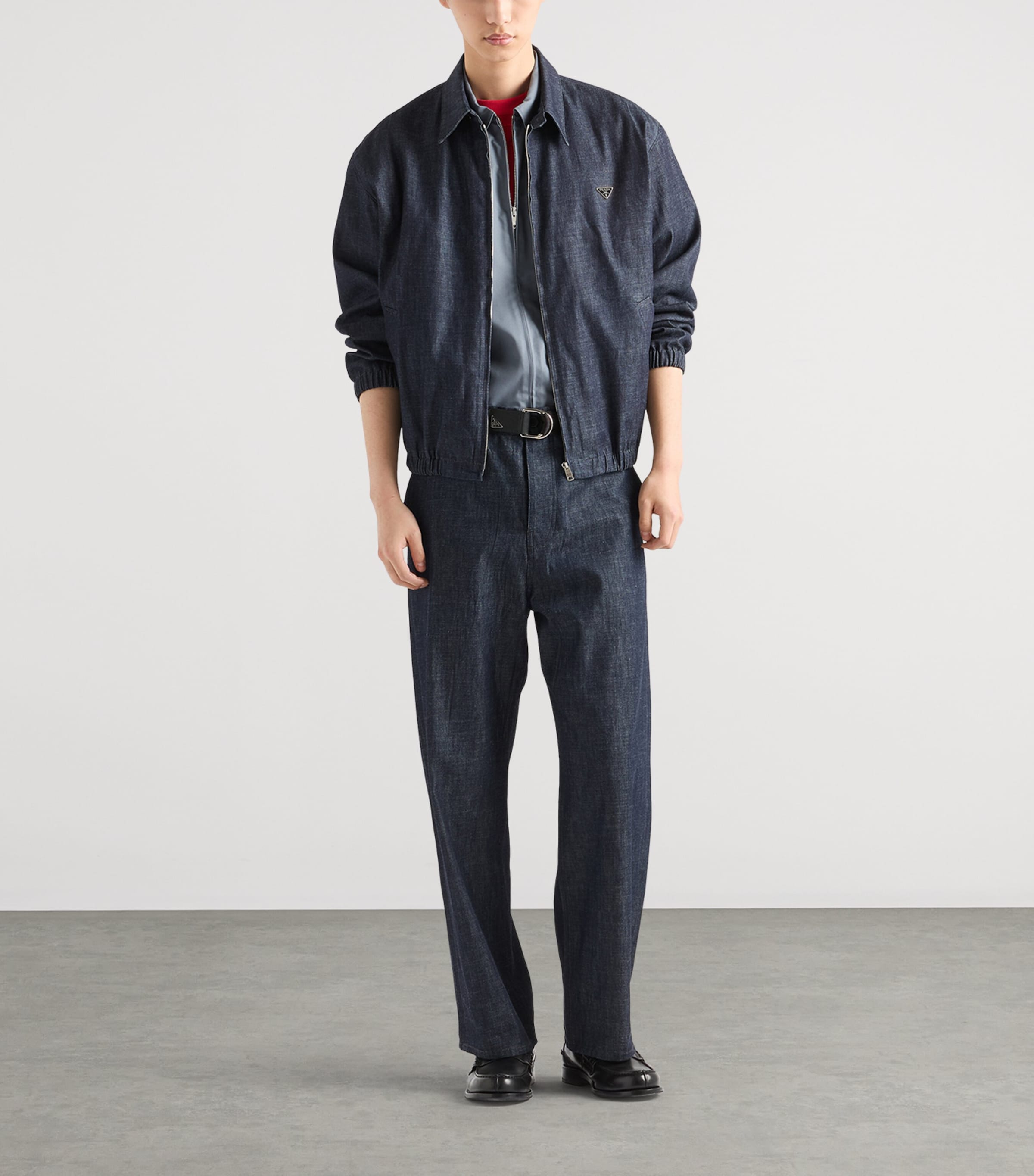 Chambray Denim Blouson Jacket F0008 Image 2