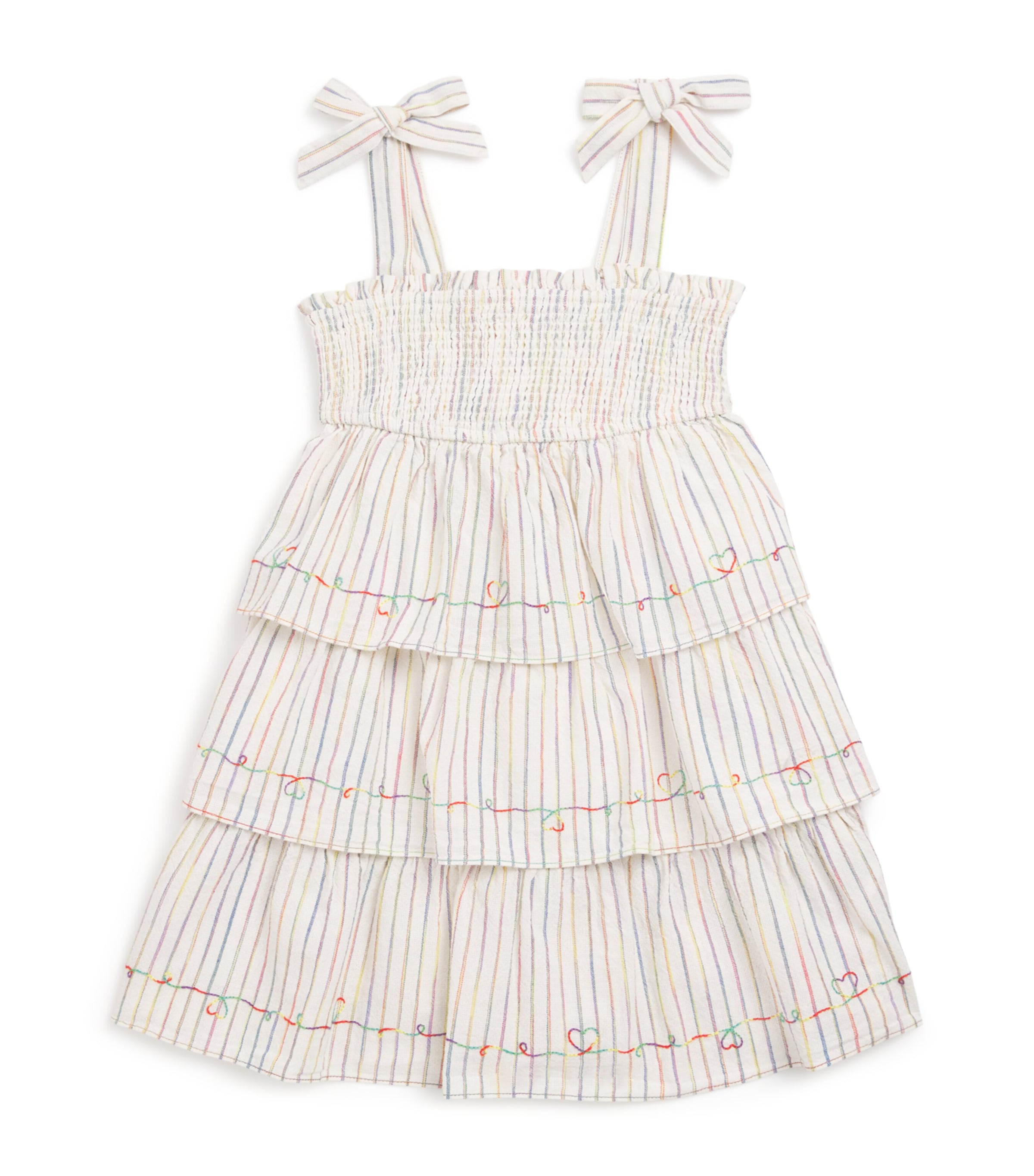 Zimmermann Kids Rhiannon Denim Dress (2-12 Years) Rainbow Stripe Image 1