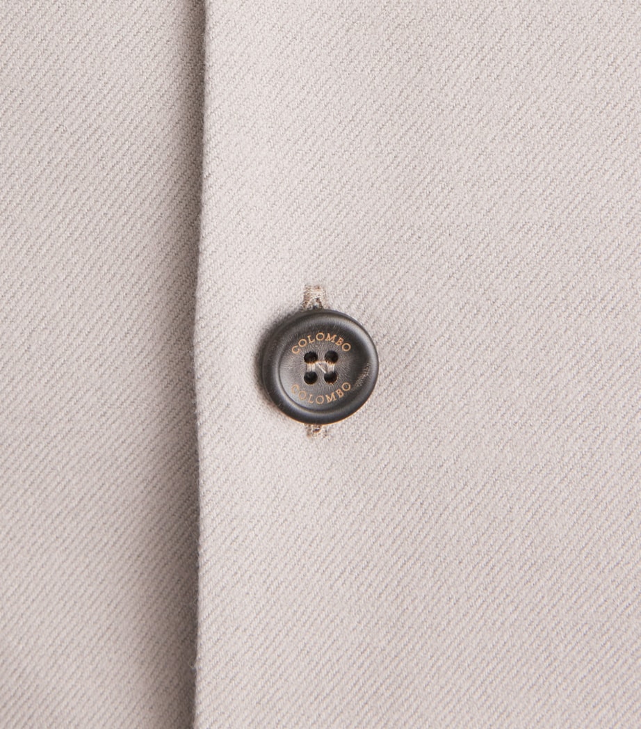 Colombo Mens Wool-Blend Overshirt Light Beige Image 6