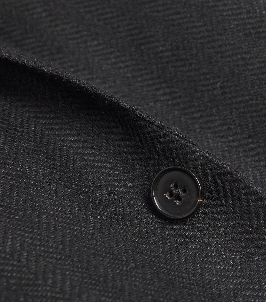 Linen-Silk-Cotton Kent Blazer BLACK Image 5