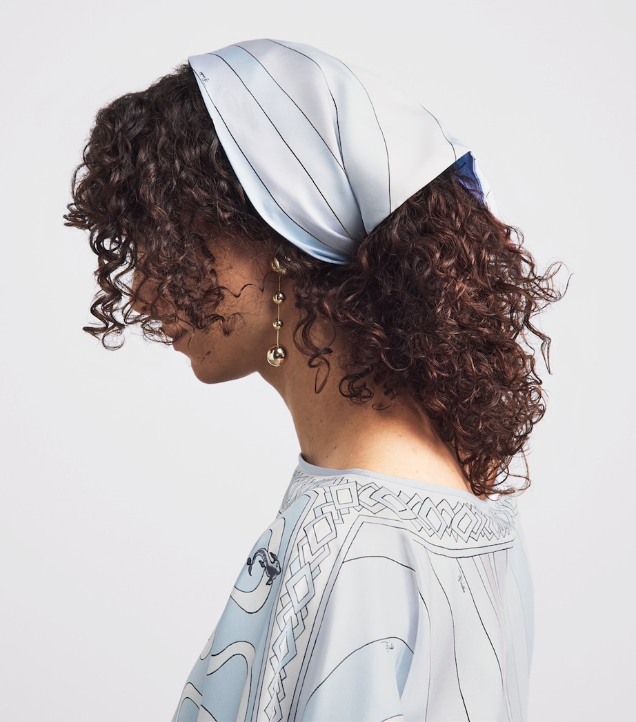 PUCCI Silk Iride Print Bandana Light Blue Image 2
