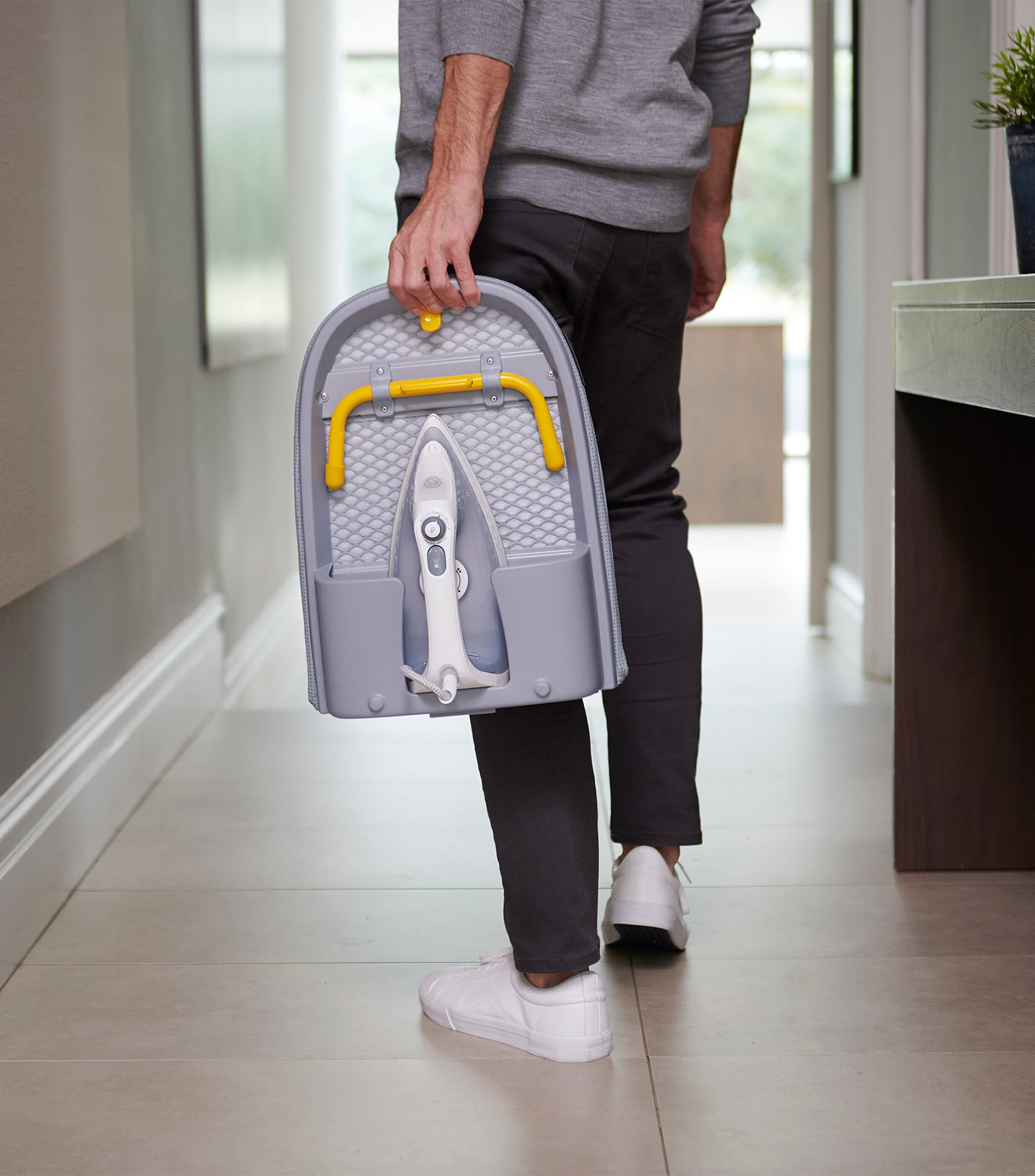 Pocket Folding Table-Top Ironing Board GREY/YELLOW  Image 6
