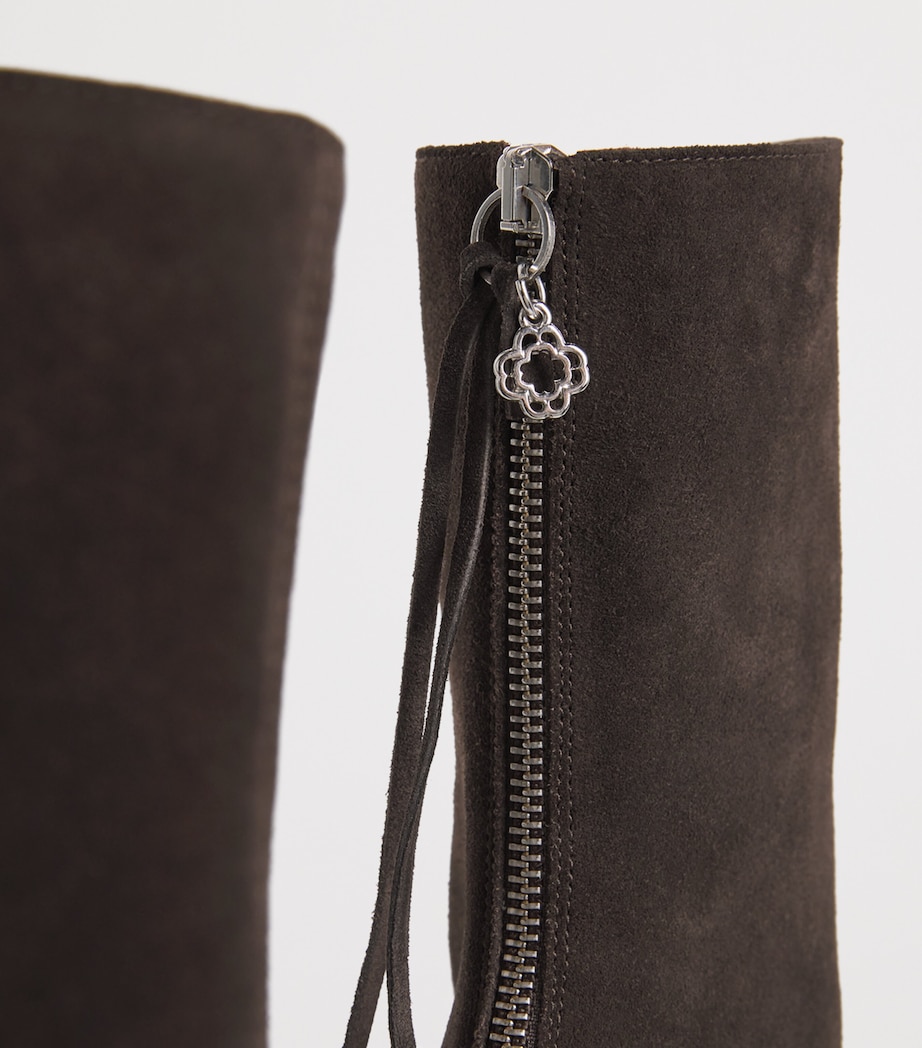 Suede Ankle Boots 75 DARK BROWN Image 7