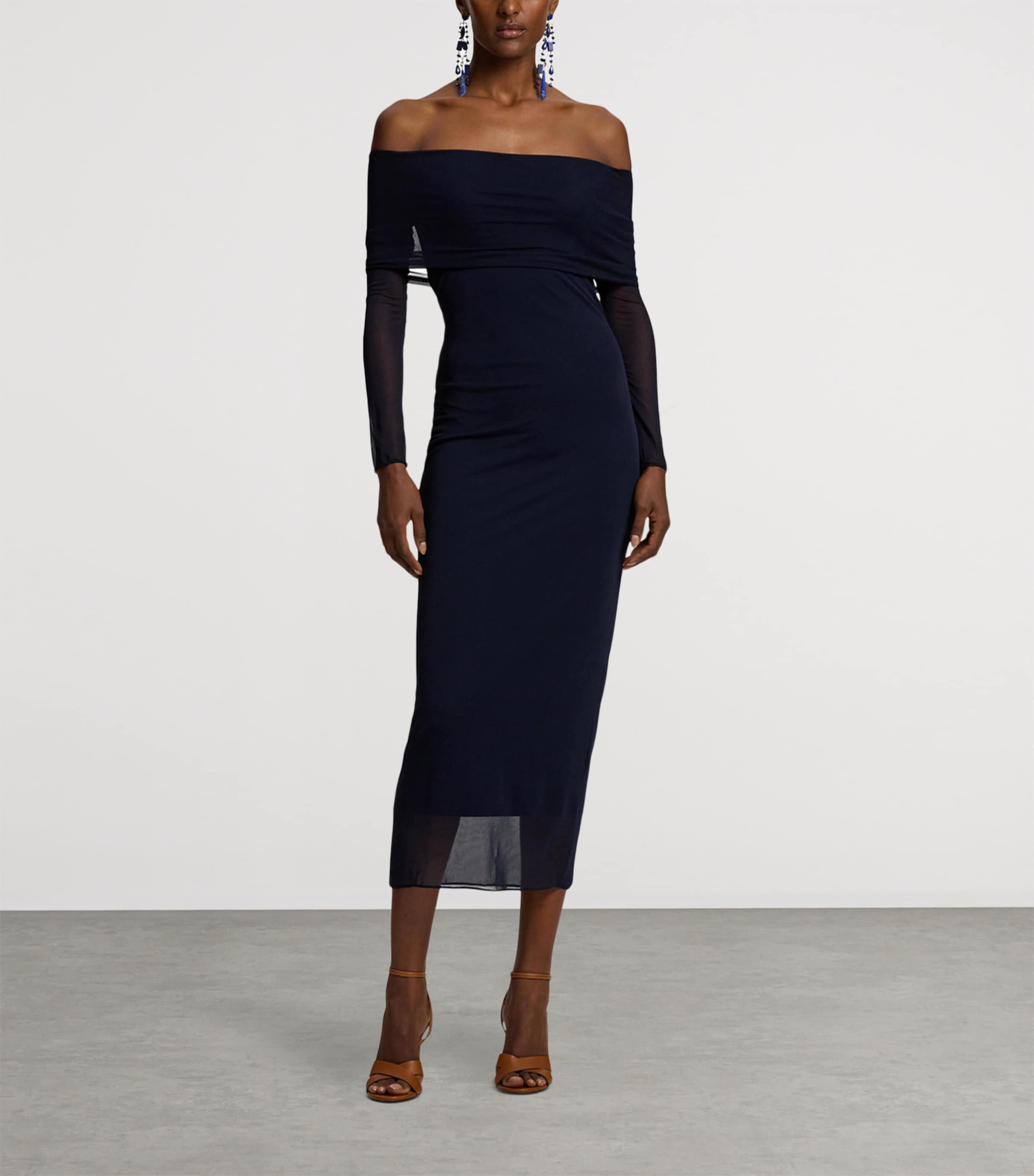 Jersey Audria Midi Dress NAVY-410 Image 8