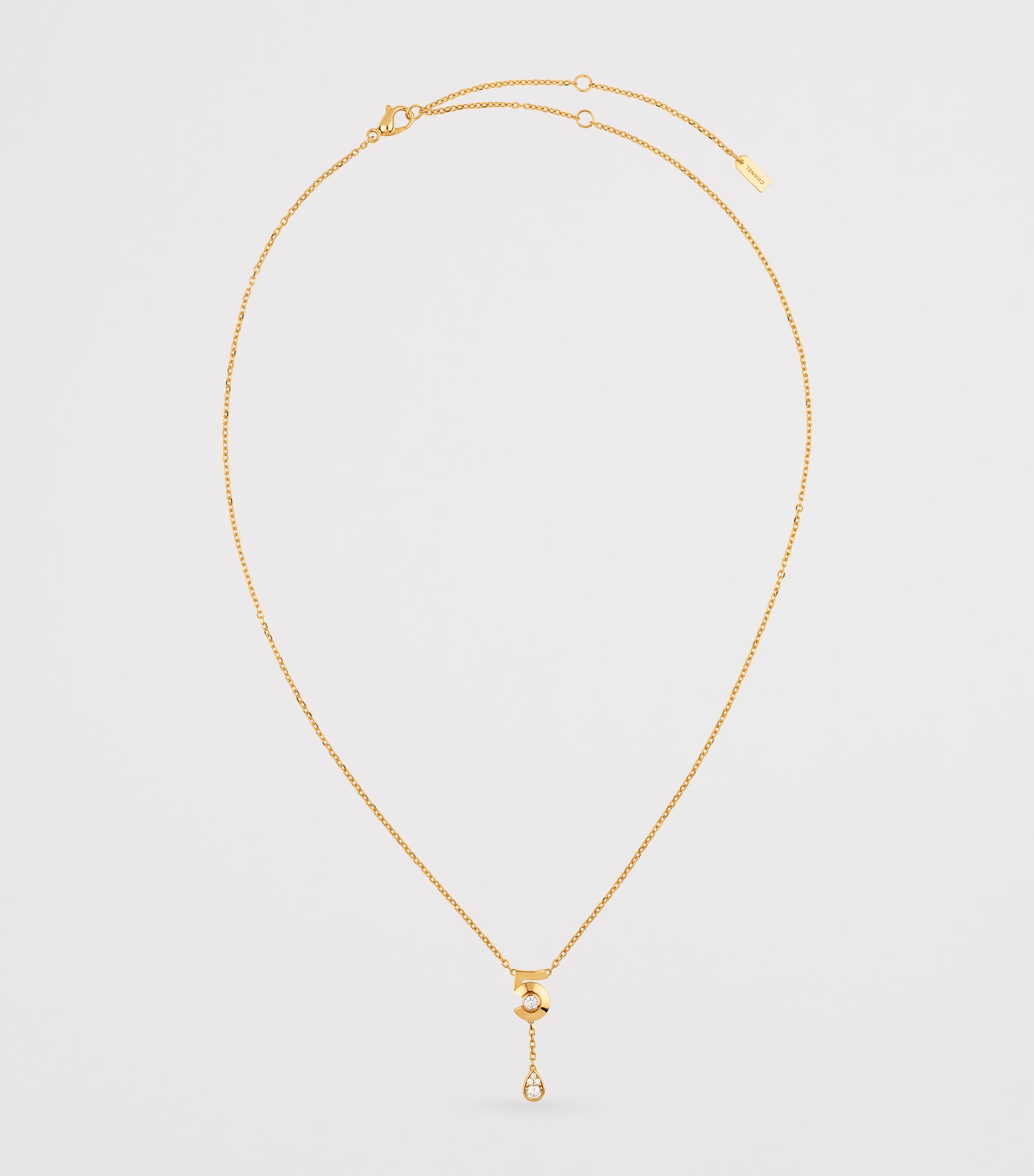 Yellow Gold and Diamond Extrait de N°5 Necklace YELLOW Image 3