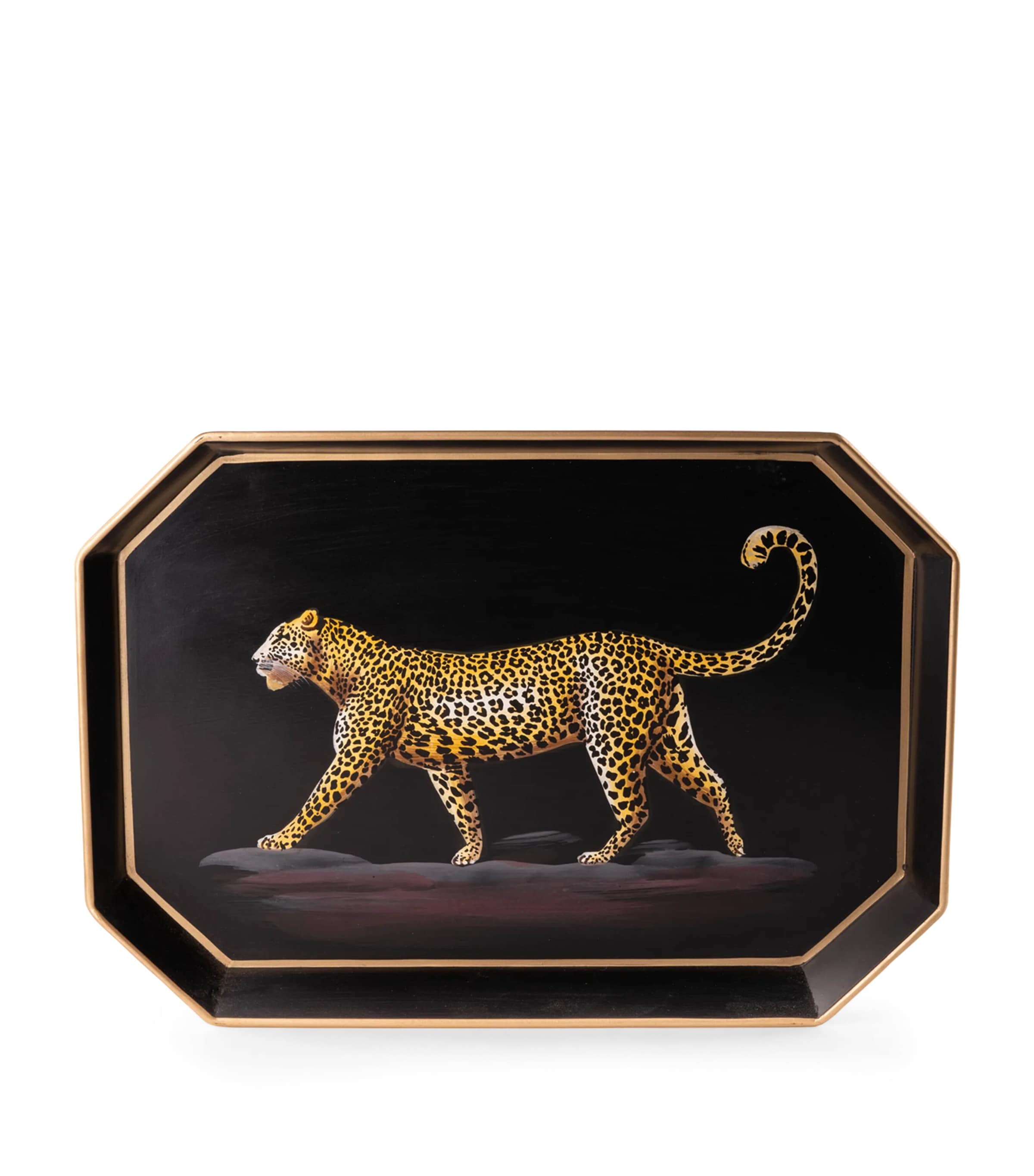 Iron Leopard Tray (43cm x 30cm) BLACK Image 1