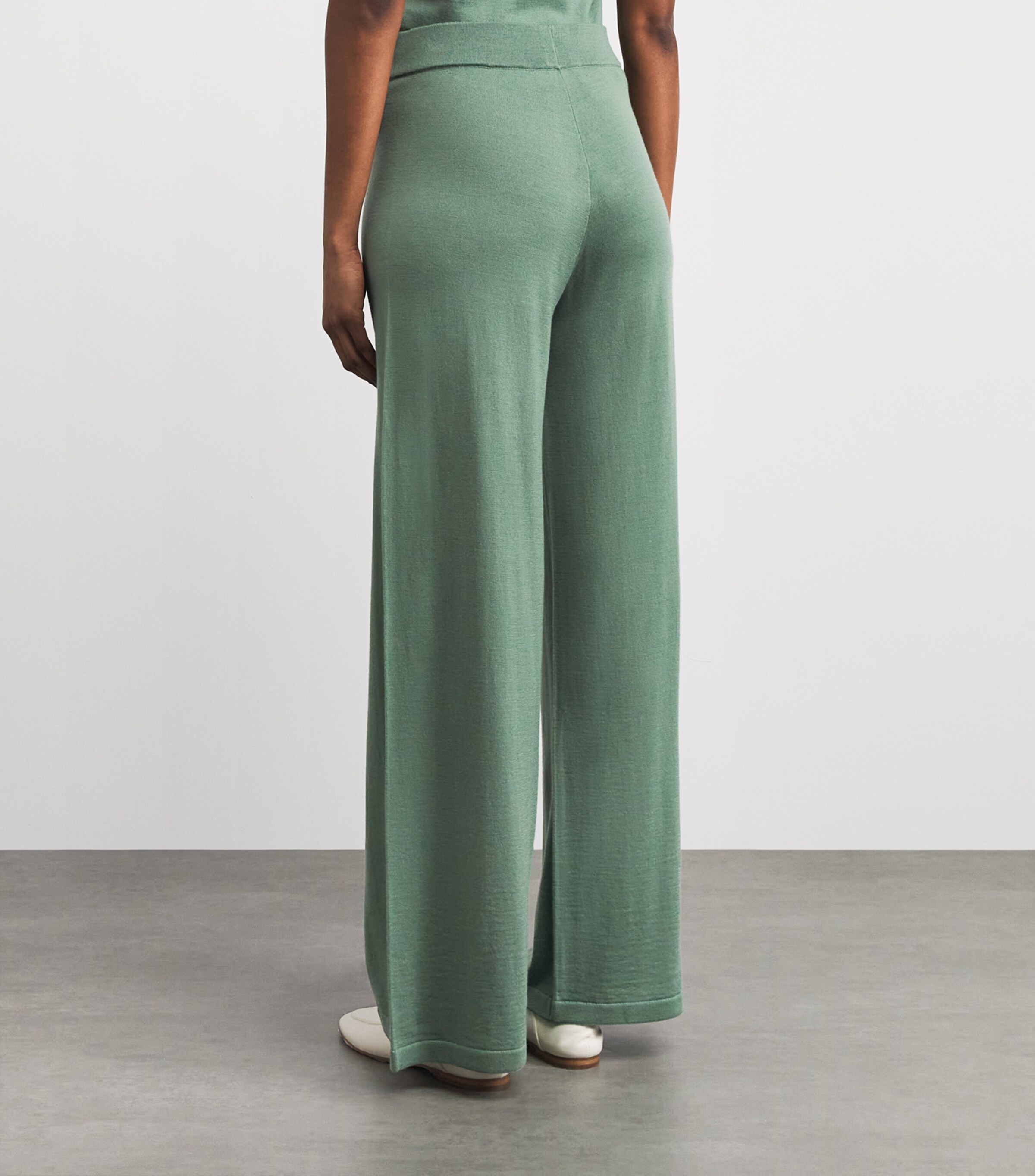 Falke Womens Merino Wool Wide-Leg Trousers Sea Breeze Image 5