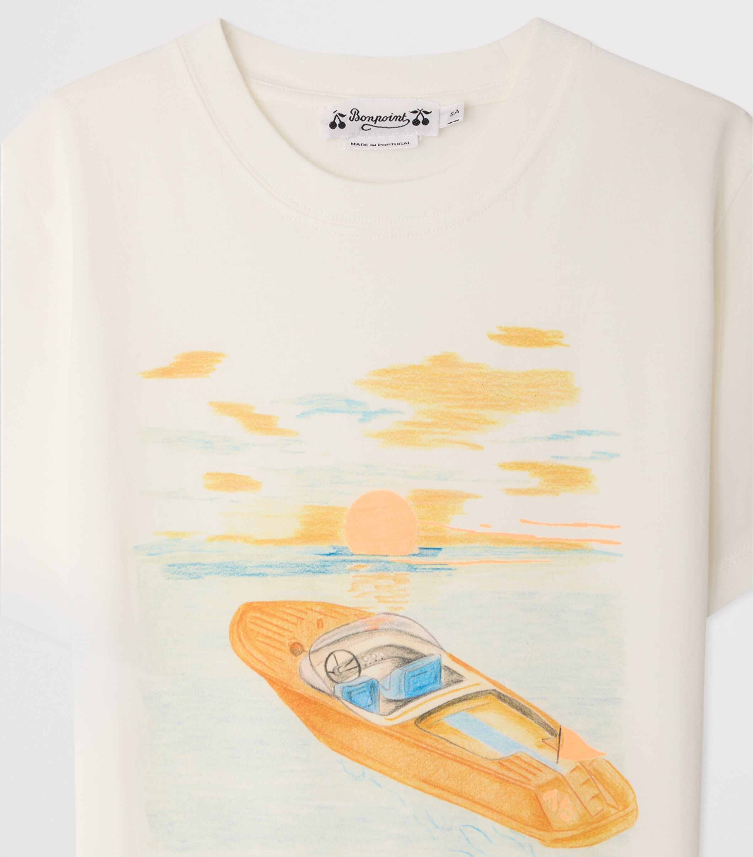 Bonpoint Cotton Graphic Thibald T-Shirt (10-14 Years) Upb Ecru Image 3