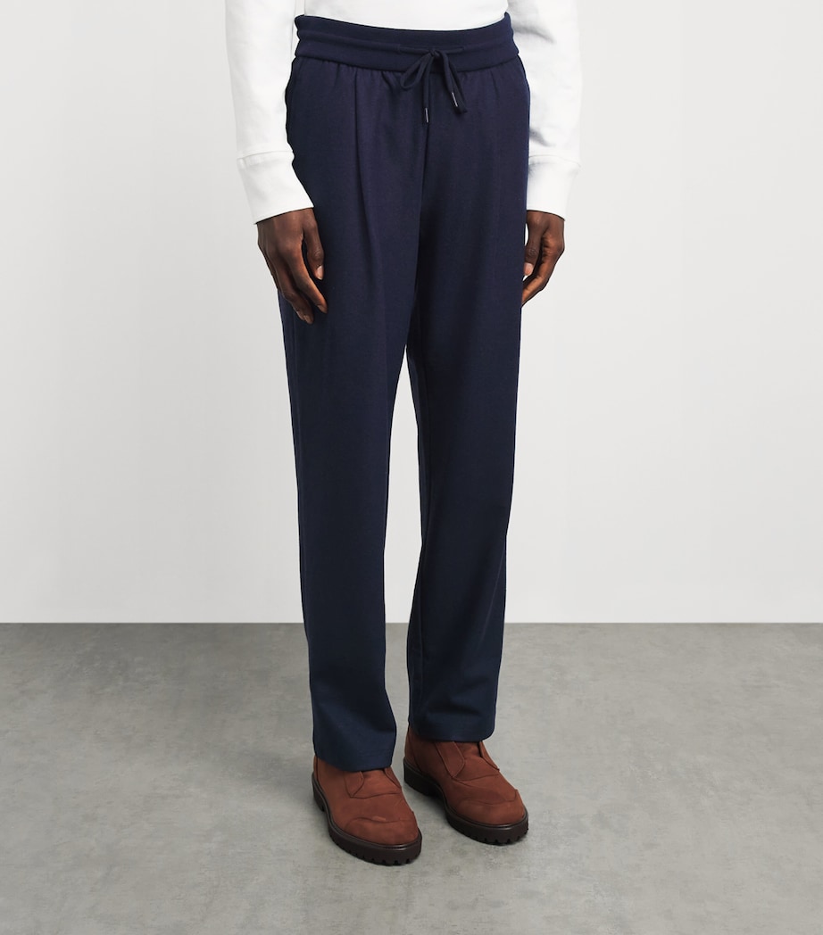 Herno Mens Double Jersey Straight Trousers Blu Navy Image 4