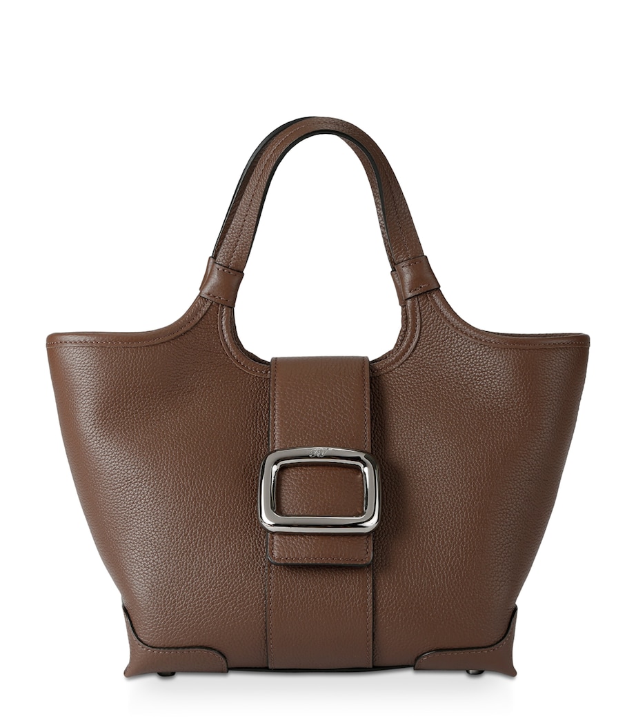 Roger Vivier Mini Leather Viv' Choc Tote Bag Brown Image 1