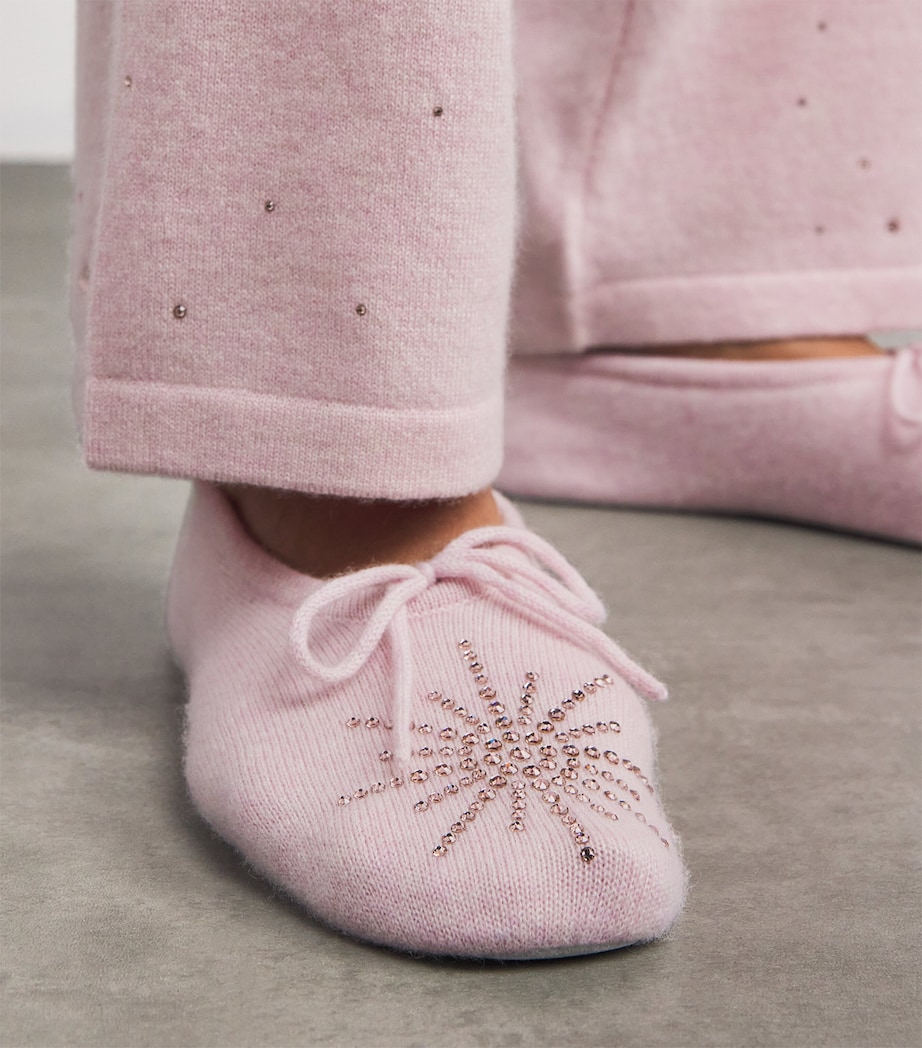 Cashmere Embellished Dolly Slippers PINK SORBET/VIN Image 2