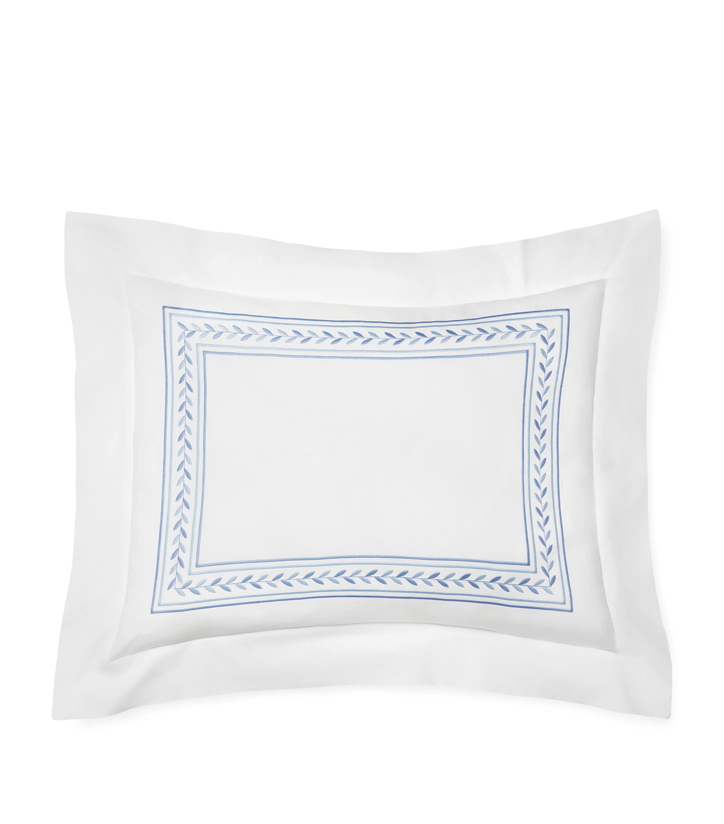 Pratesi Impero Oxford Sham Pillowcase (50cm x 75cm) Wht/medium Blue Image 1