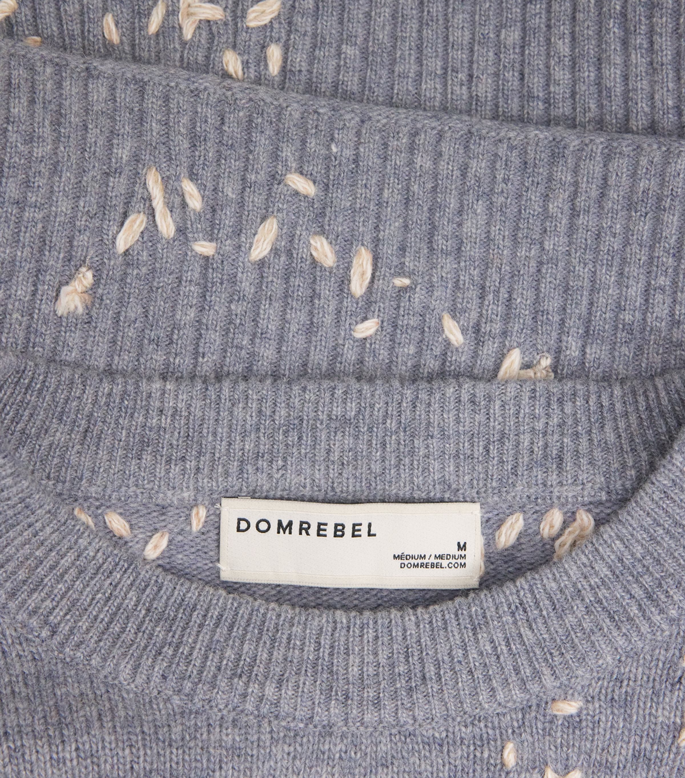 Wool Exposed Stitching Sweatshirt GREY Image 5