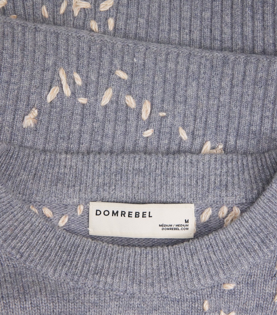 Wool Exposed Stitching Sweatshirt GREY Image 5