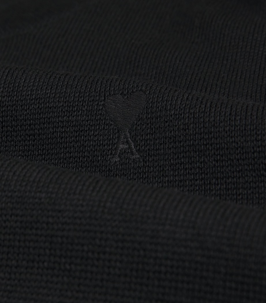 Merino Wool Logo Sweatshirt 0180 - NOIR/NOIR Image 5
