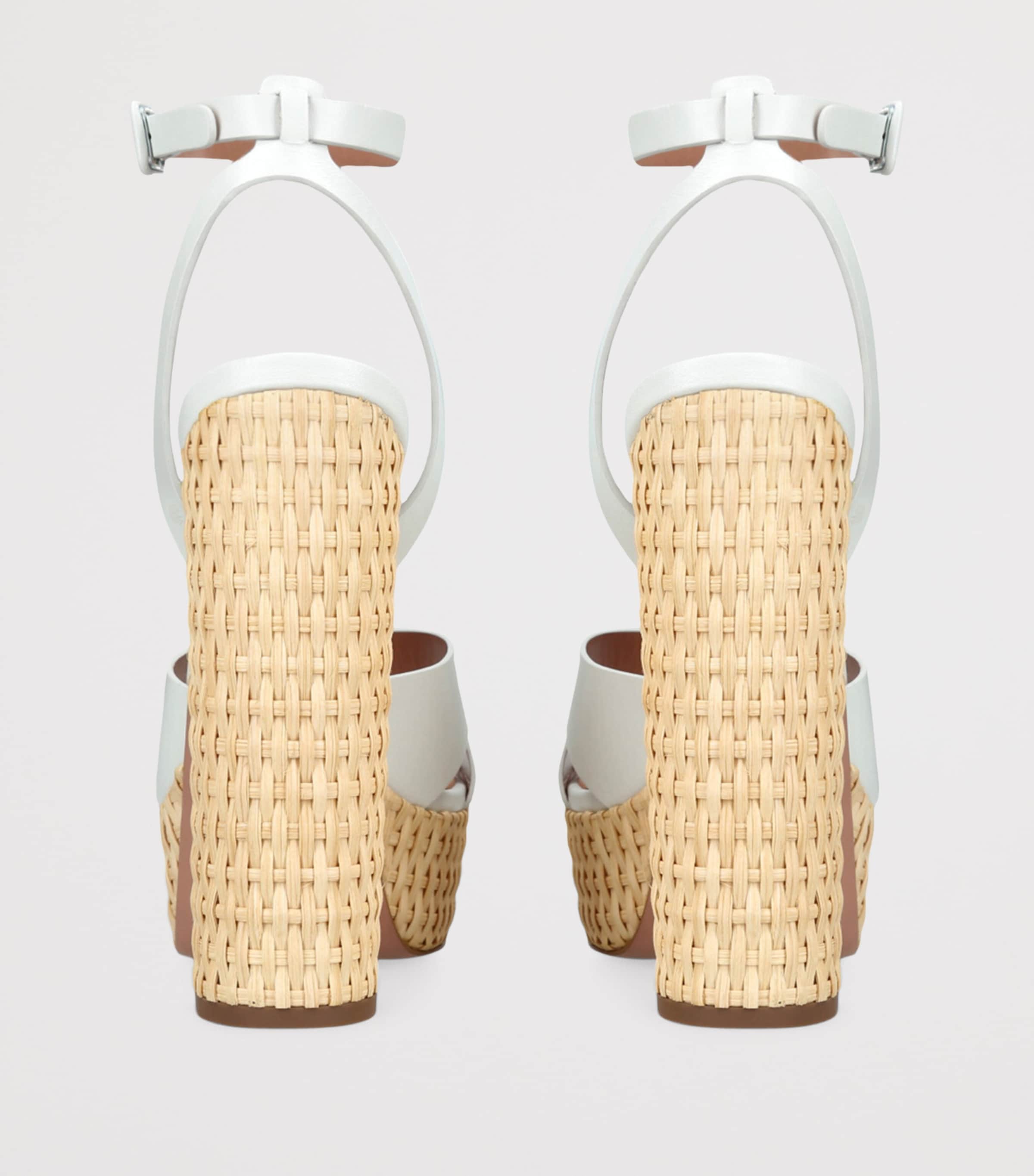 Aquazzura Sunseeker 140 Leather Platform Sandals