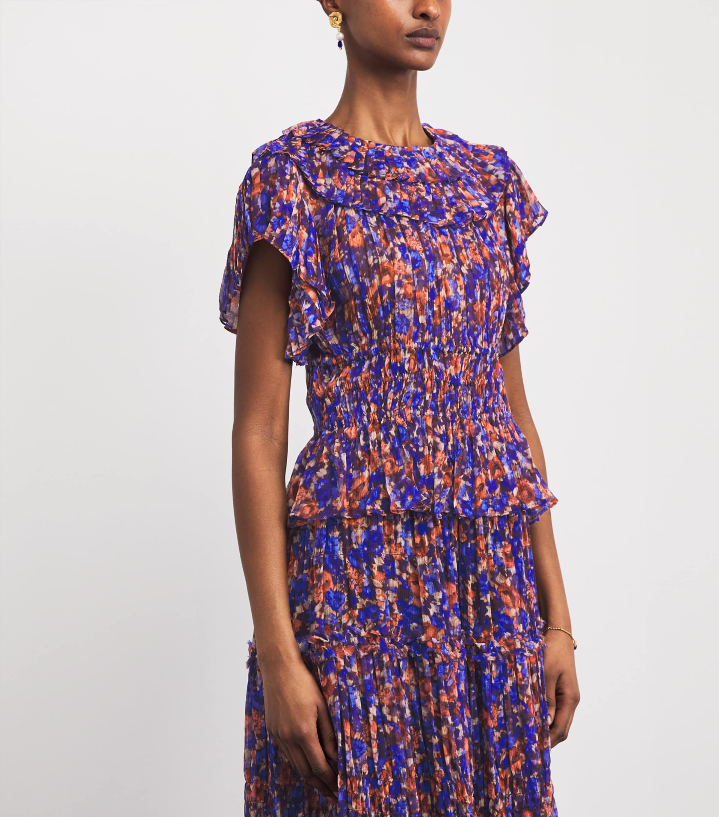 Ulla Johnson Womens Silk Athene Ruffle Blouse Violet Image 4