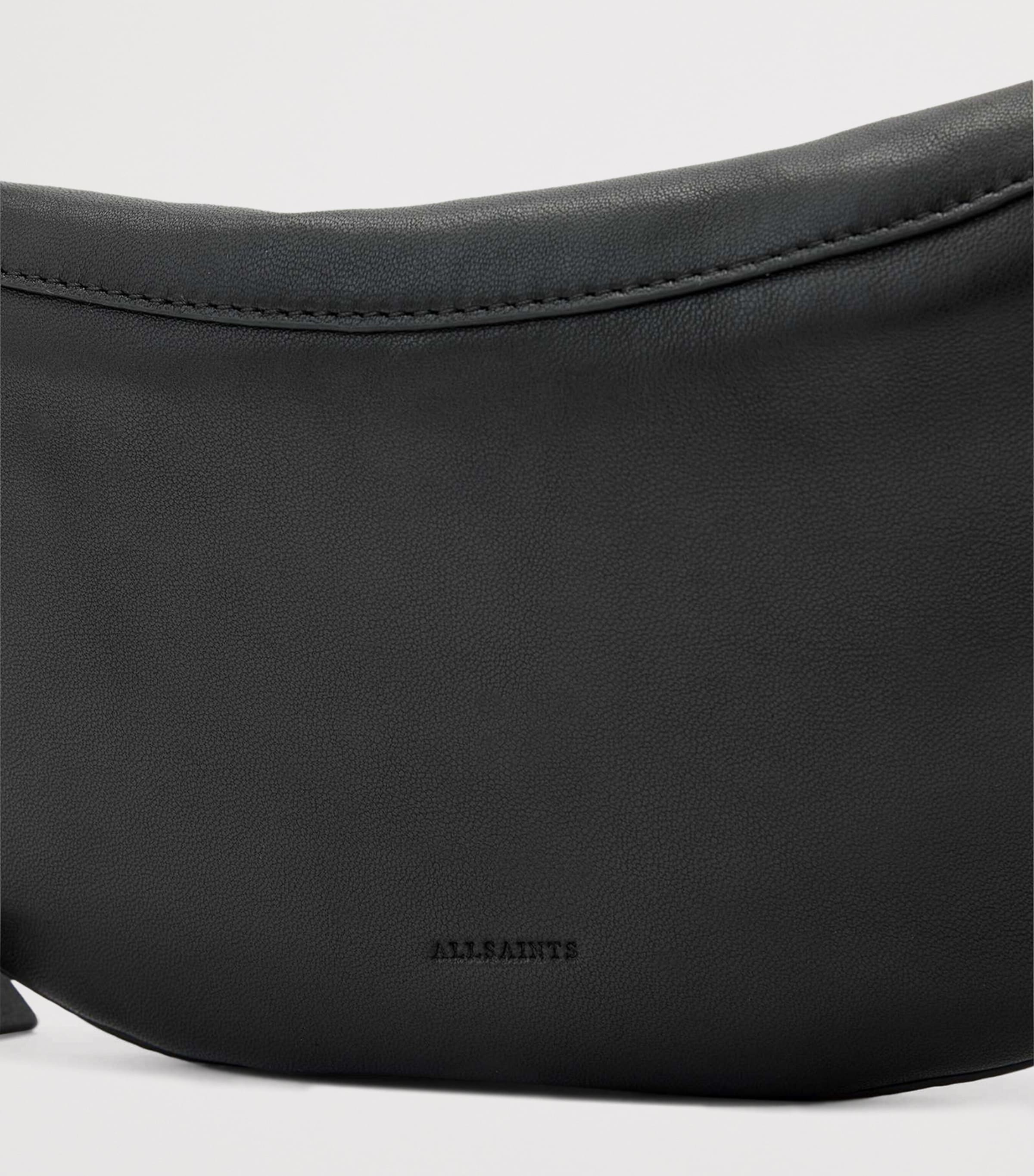 AllSaints Leather Luna Cross-Body Bag Black/silver Image 5