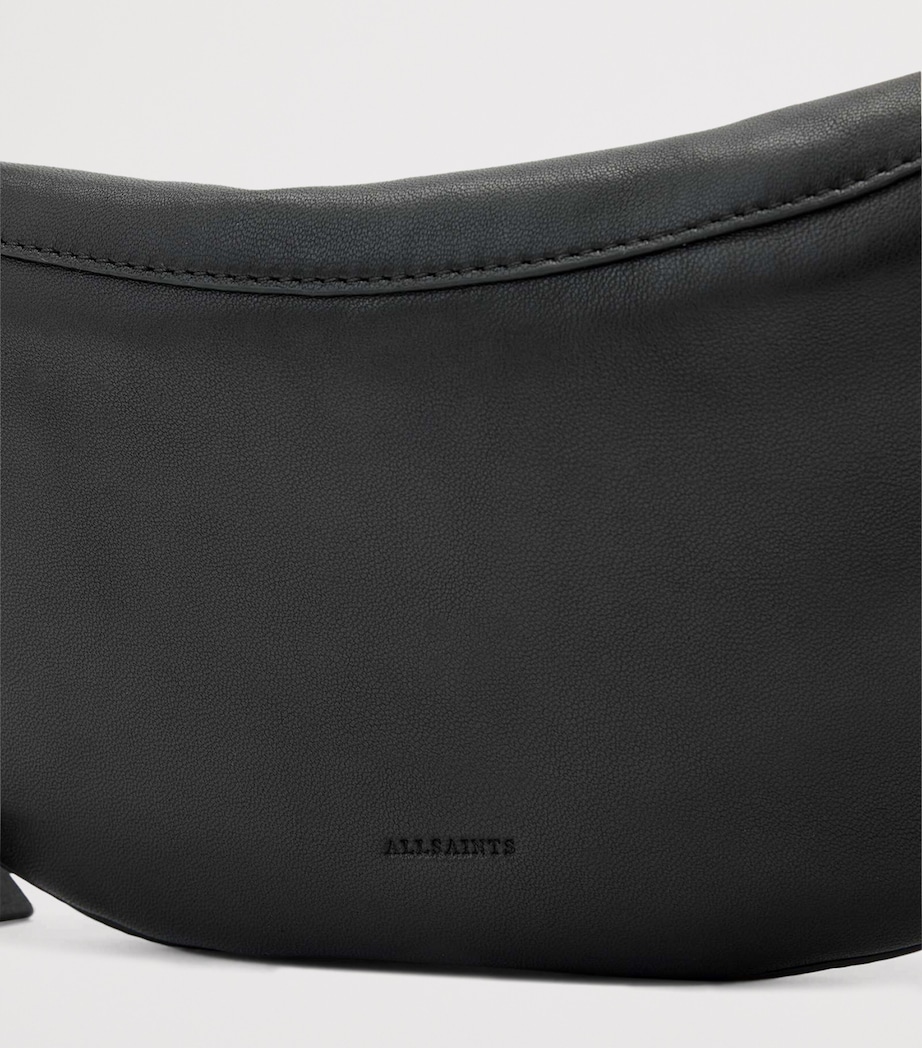 AllSaints Leather Luna Cross-Body Bag Black/silver Image 5