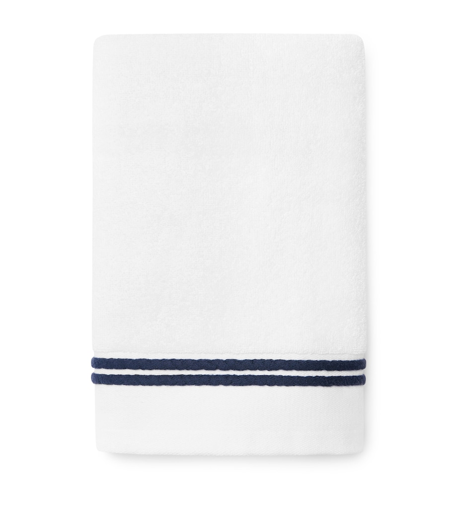 Cotton Aura Nuova Hand Towel (20cm x 30cm) WHITE/NAVY Image 1
