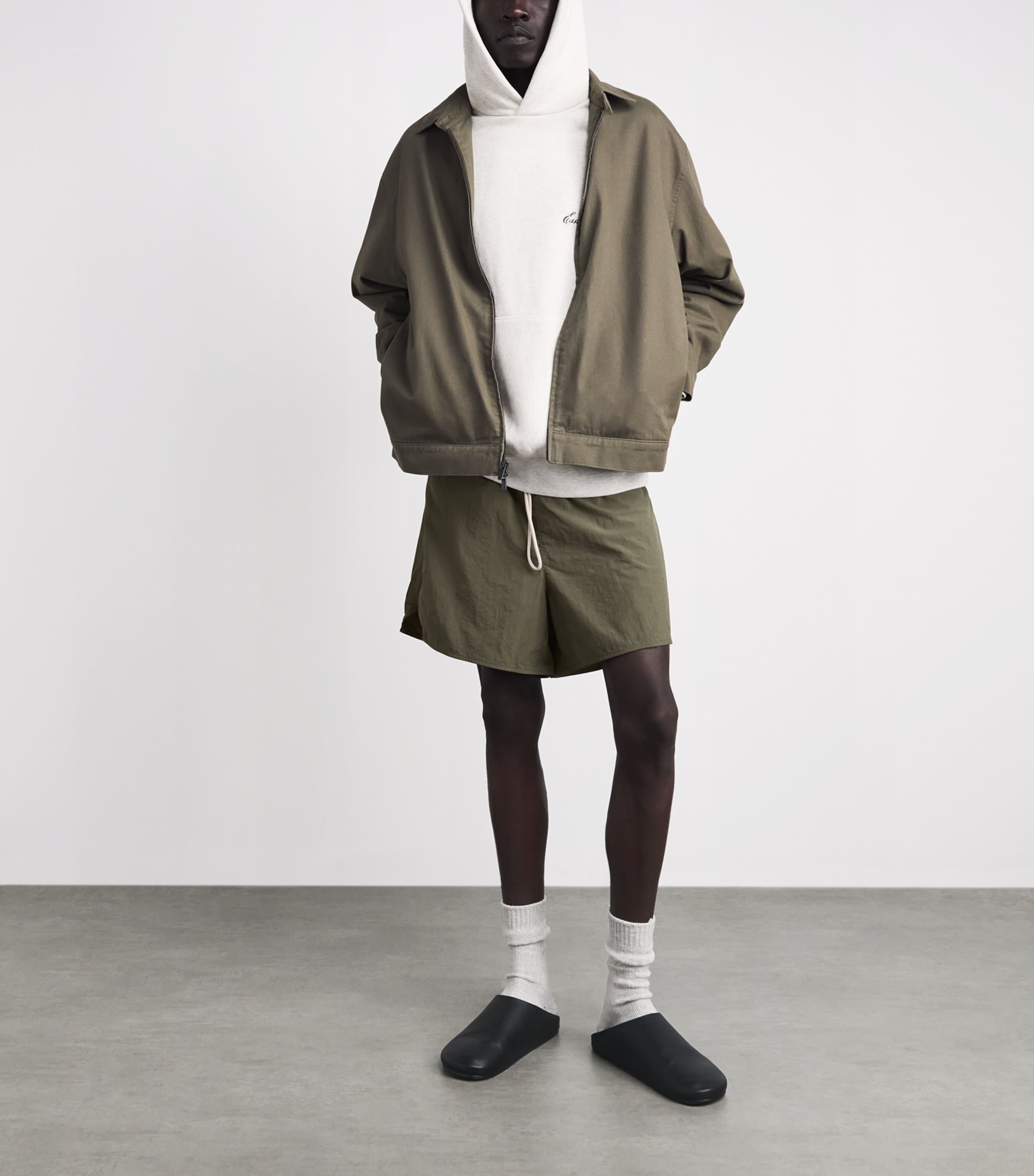 FEAR OF GOD ESSENTIALS Mens Swim Shorts Moss Image 2