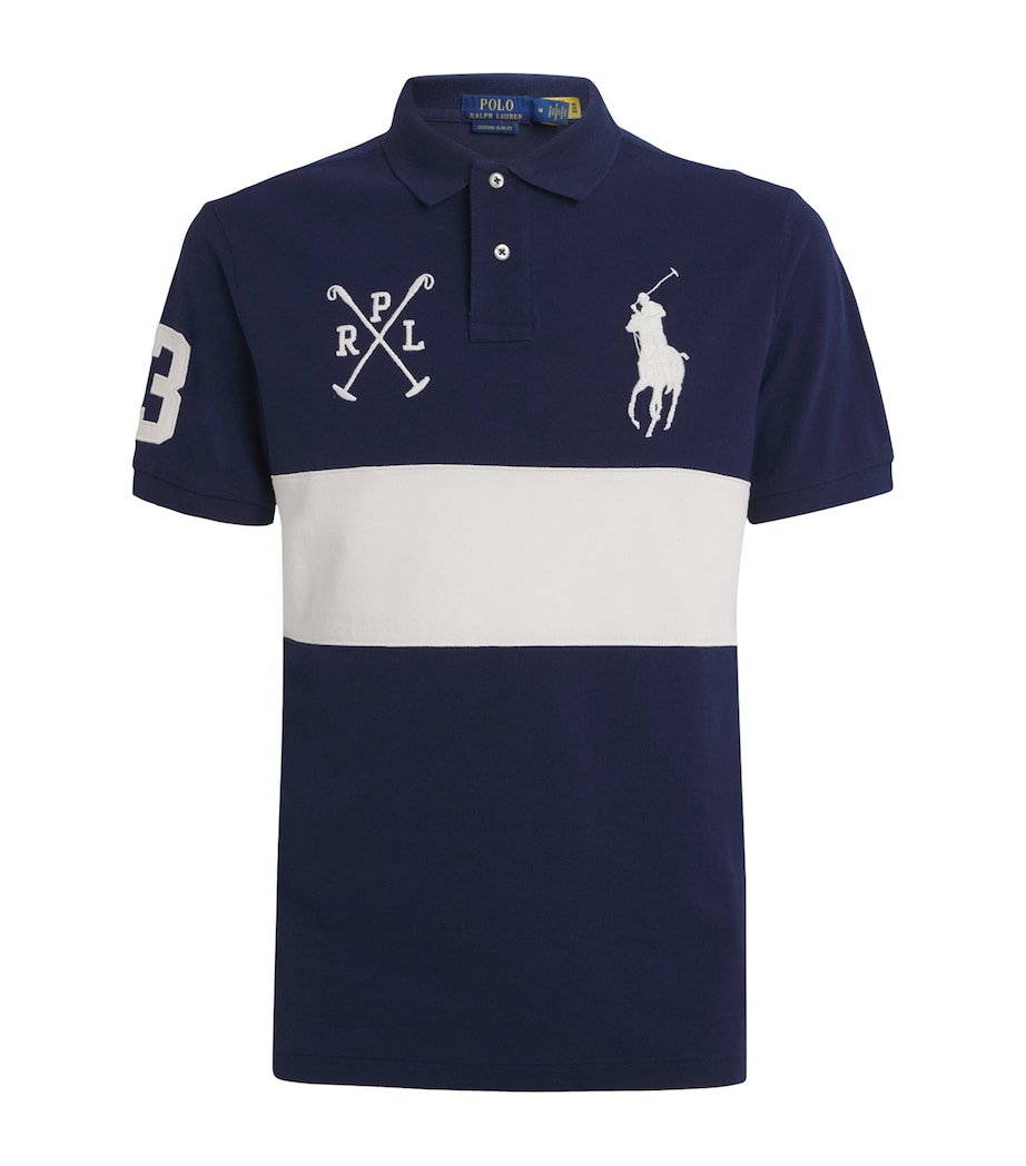Cotton Big Polo Pony Polo Shirt NAVY Image 1