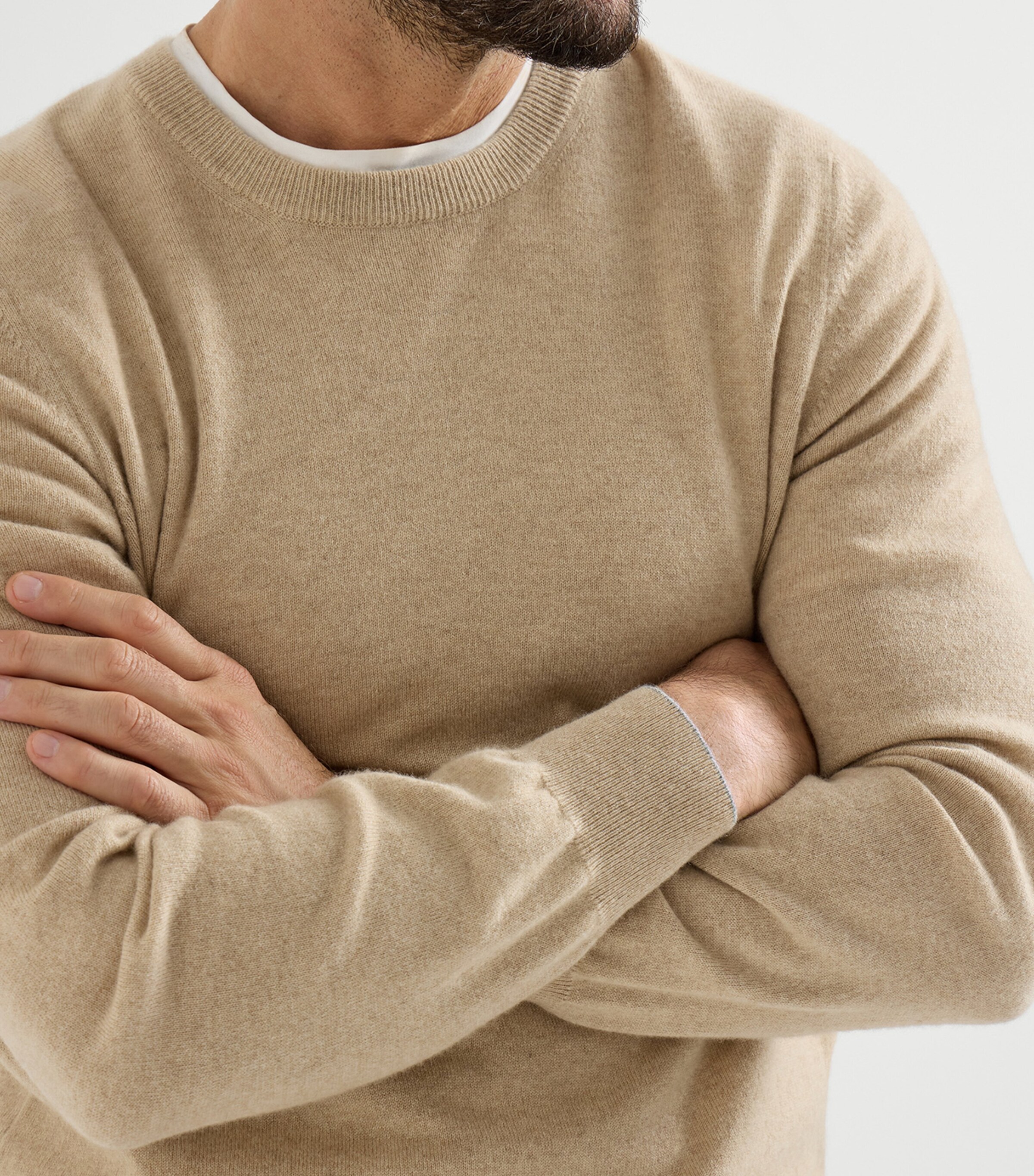 Brunello Cucinelli Mens Cashmere Crew-Neck Sweater Image 3