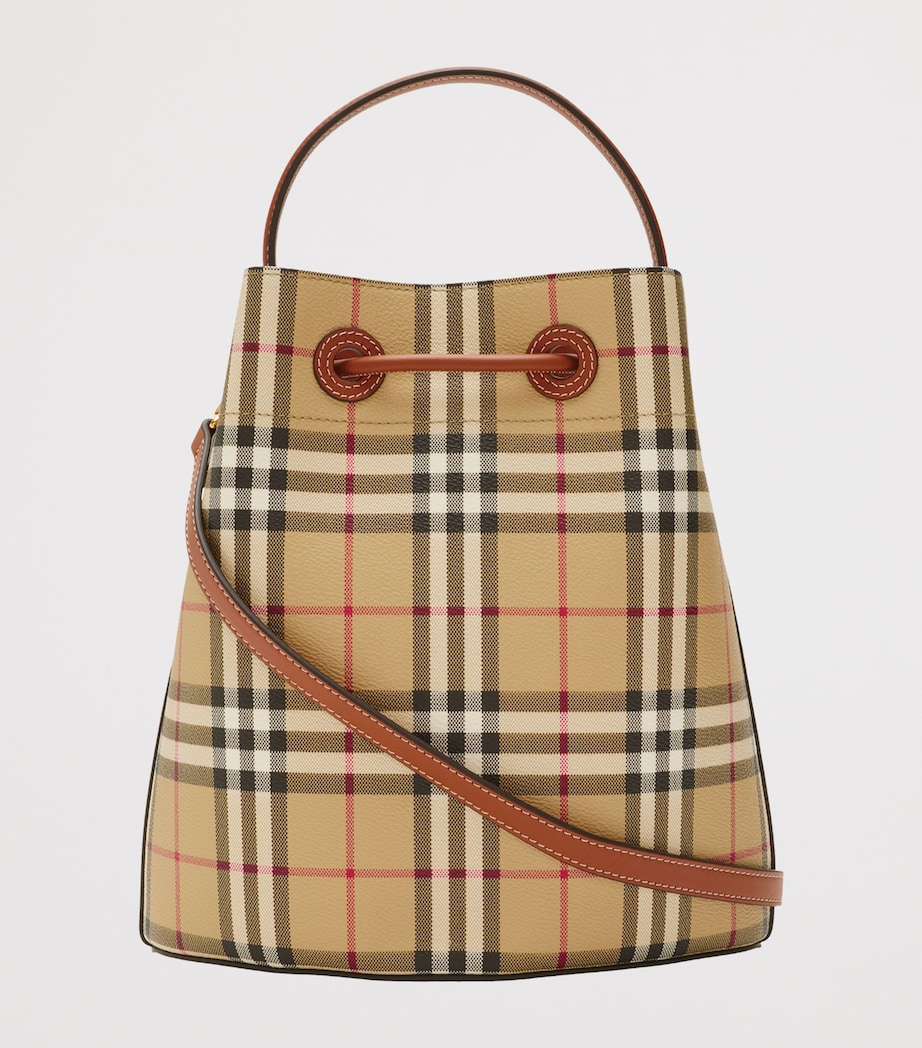 Small Check Monogram Bucket Bag VNTG CHK/BRIAR BROWN Image 3