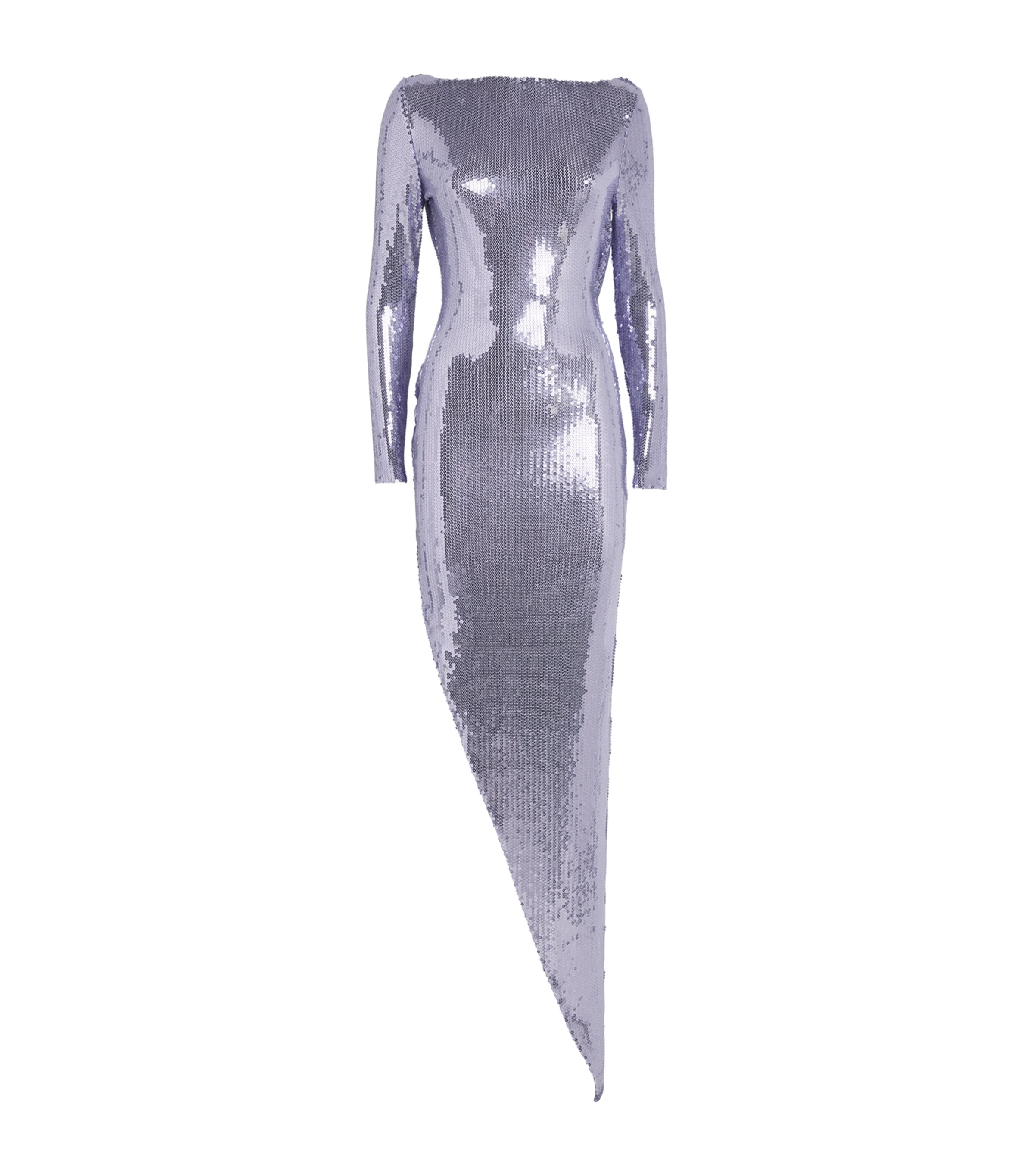 Sequin Asymetric-Drape Gown LILAC Image 1
