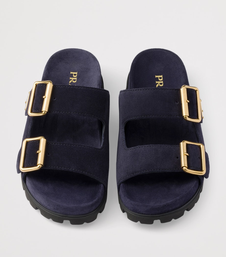 Suede Buckle Slides F0008 Image 3
