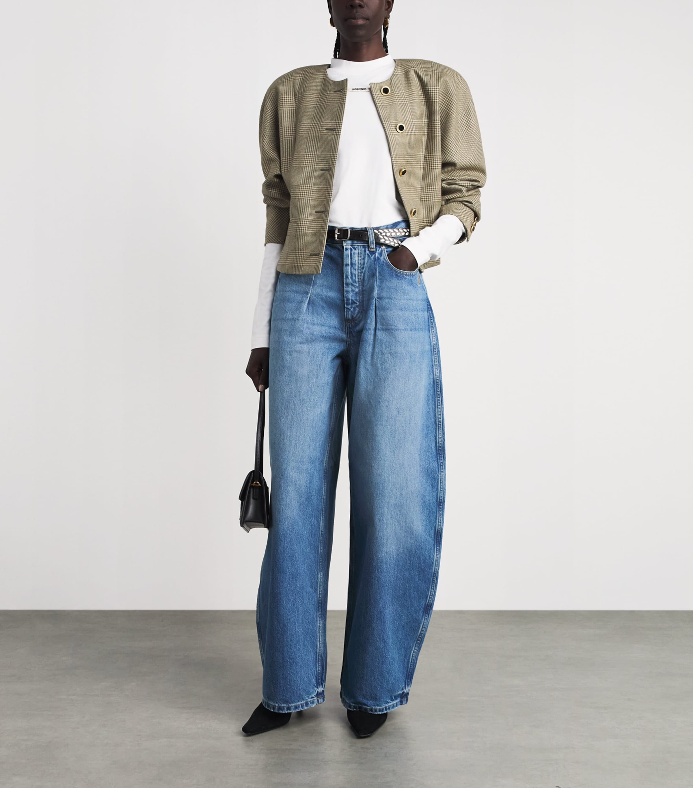 Jacquemus Womens Pleated Barrel Jeans Blue/tabac Image 2