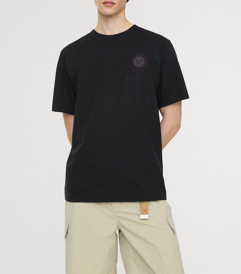 Burberry Mens Cotton Sun T-Shirt Black Image 2