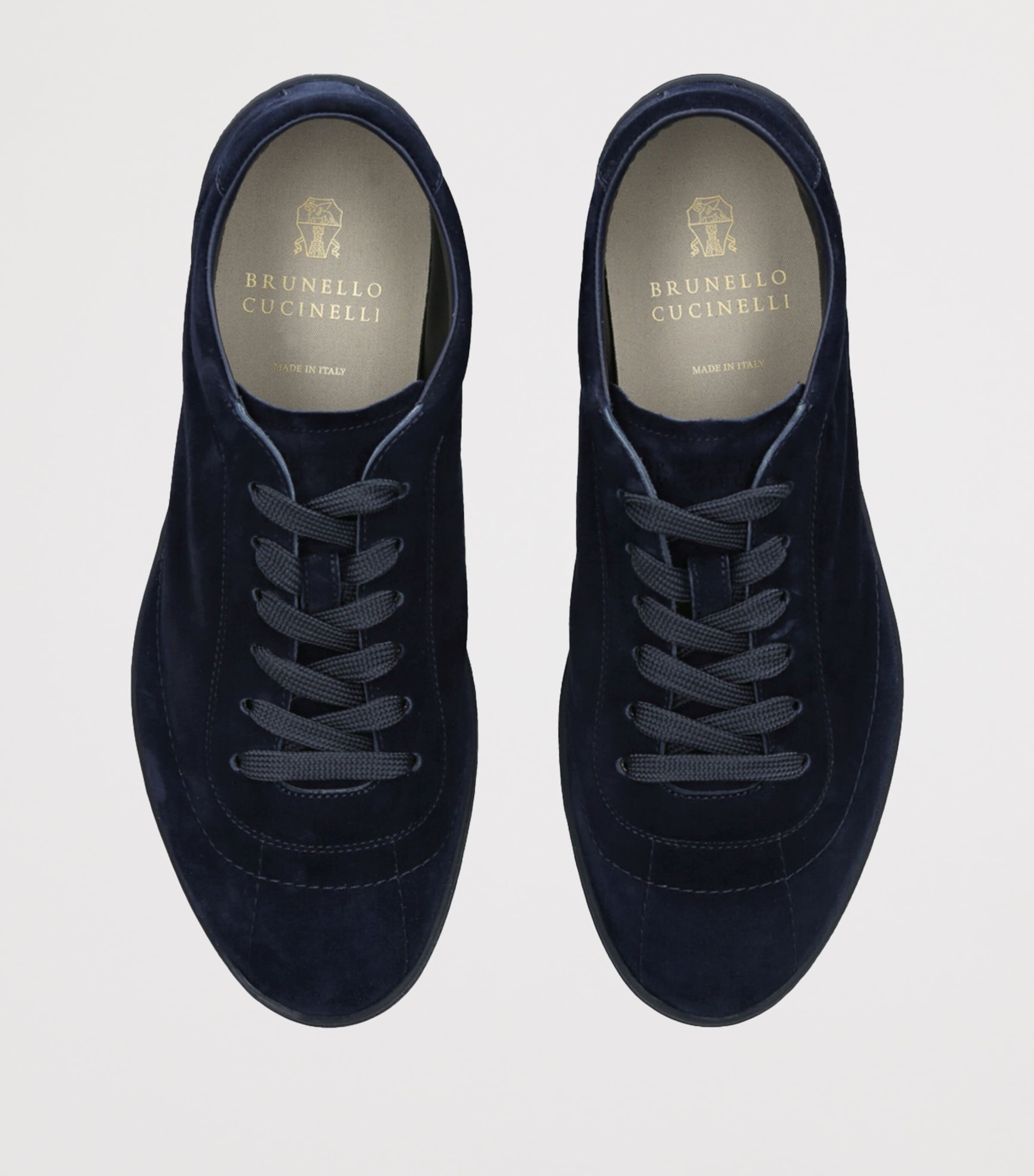 Brunello Cucinelli Suede Low-Top Sneakers Navy Image 4