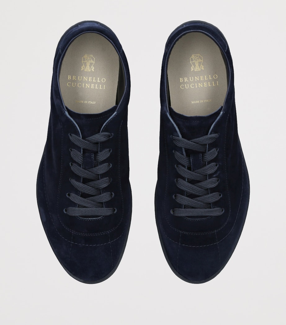 Brunello Cucinelli Suede Low-Top Sneakers Navy Image 4