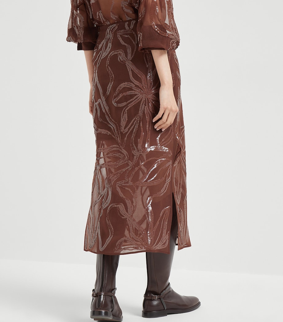 Silk Embellished Midi Skirt C4193 Image 4