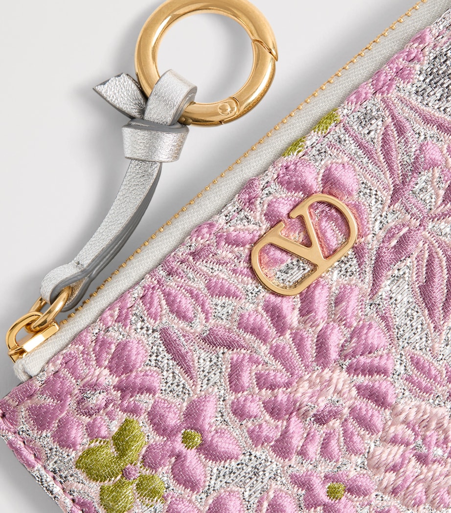 Valentino Garavani Embroidered Floral Card Holder Image 6