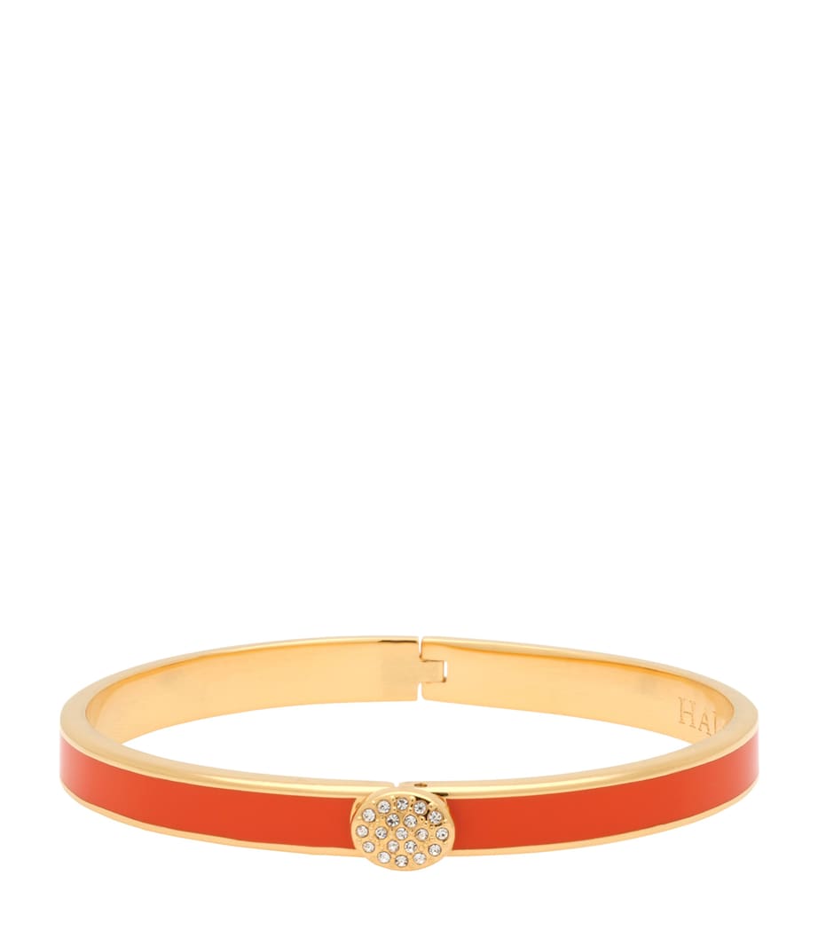 Gold-Plated Pavé Button Bangle ORANGE/GOLD Image 1
