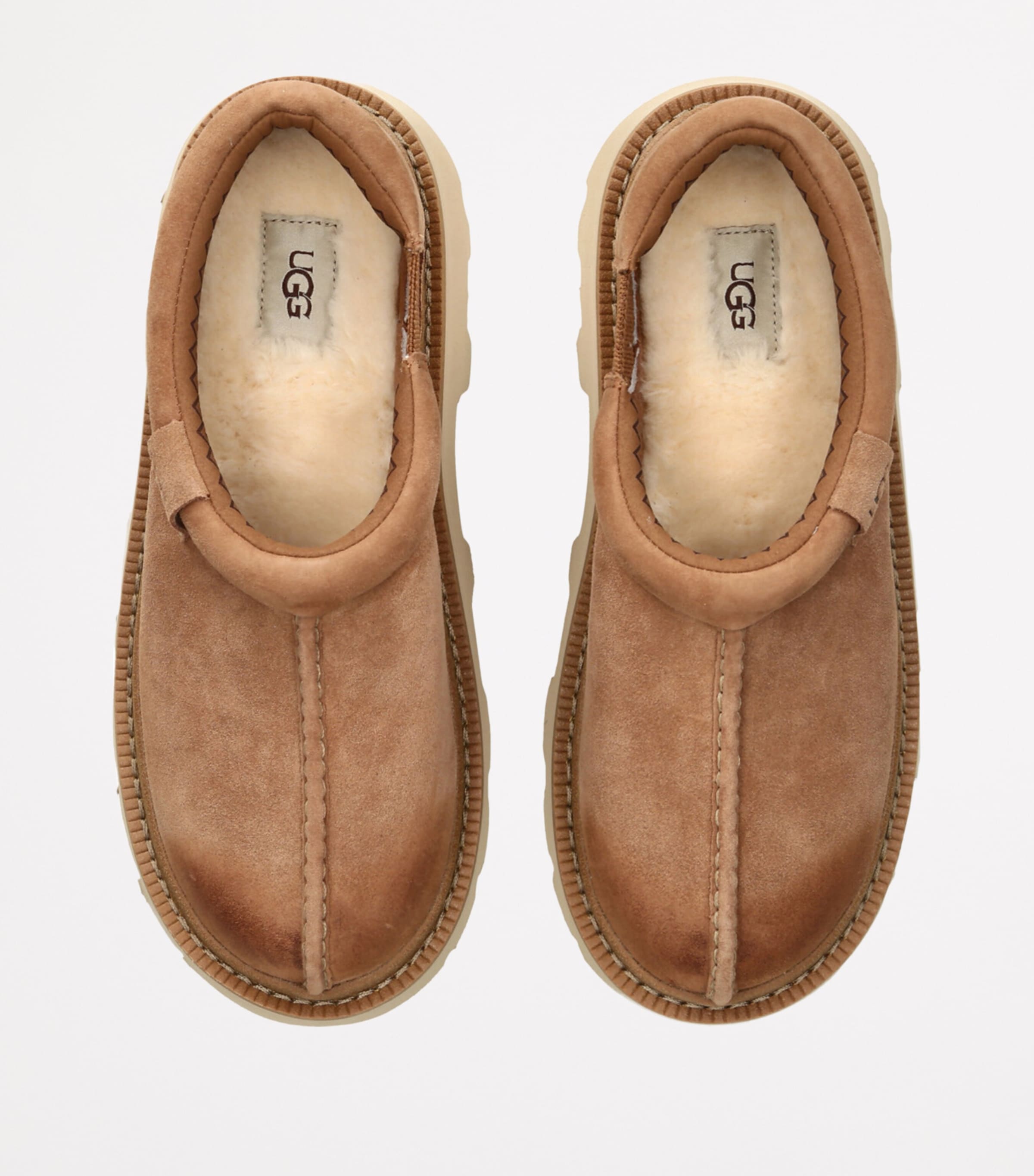 Suede Tasman Lug Slippers RUST Image 4