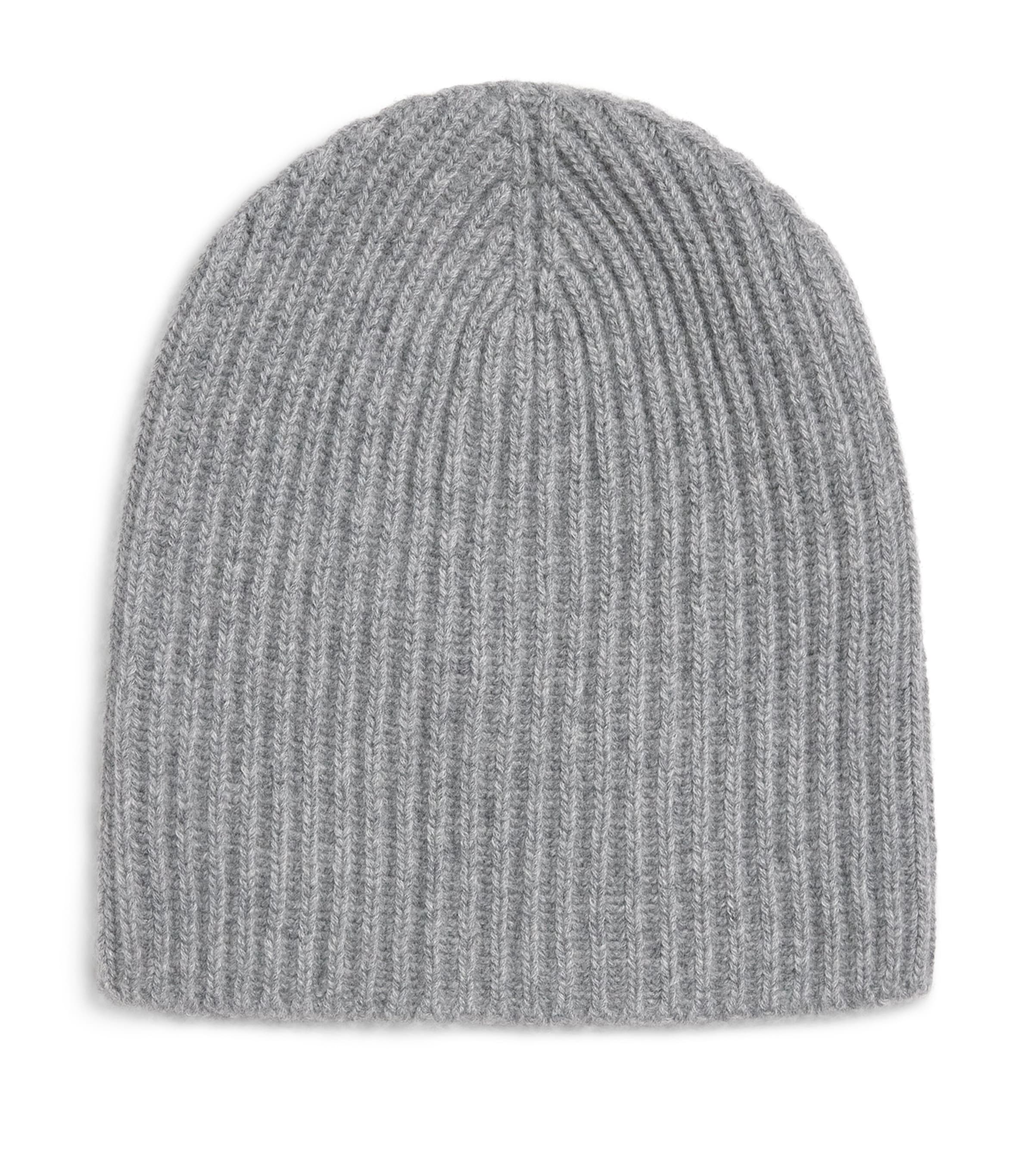 Johnstons Of Elgin Cashmere Ribbed Beanie Storm Grey Image 1