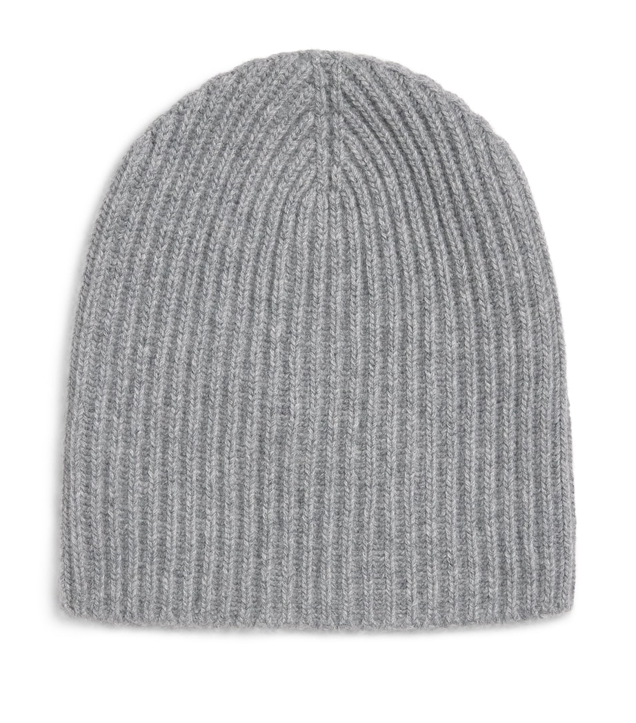 Johnstons Of Elgin Cashmere Ribbed Beanie Storm Grey Image 1